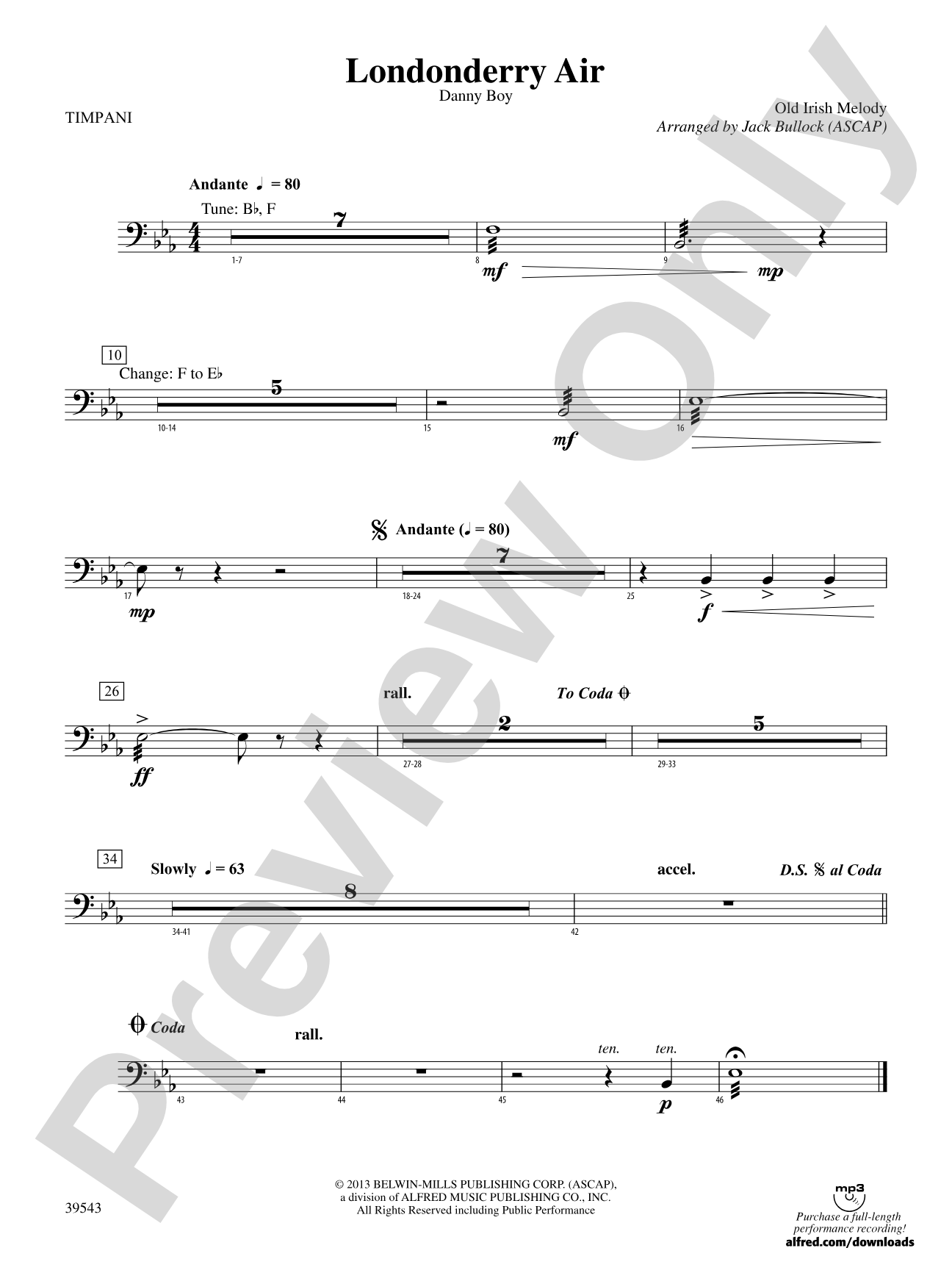 Londonderry Air: Timpani