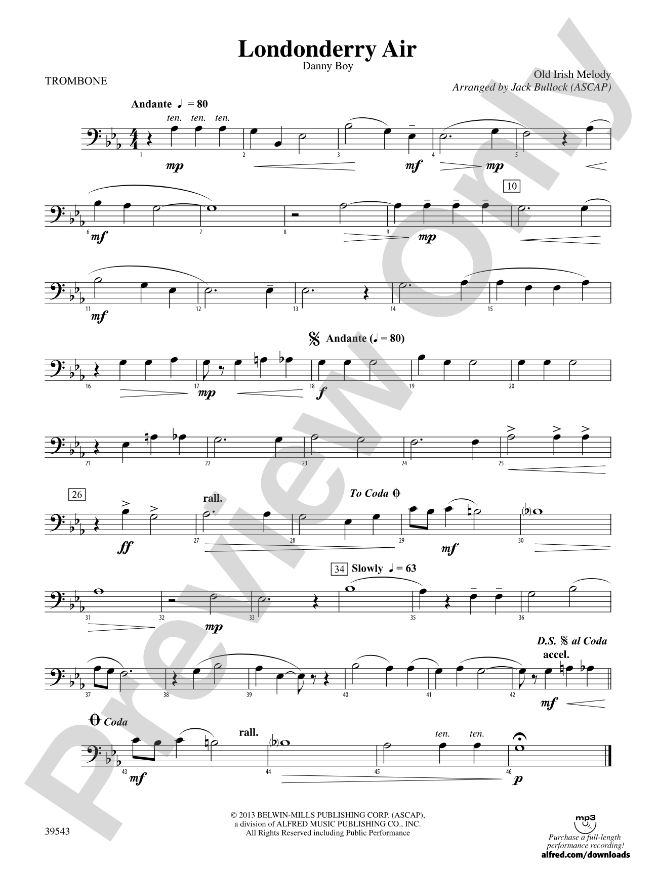 Londonderry Air: 1st Trombone