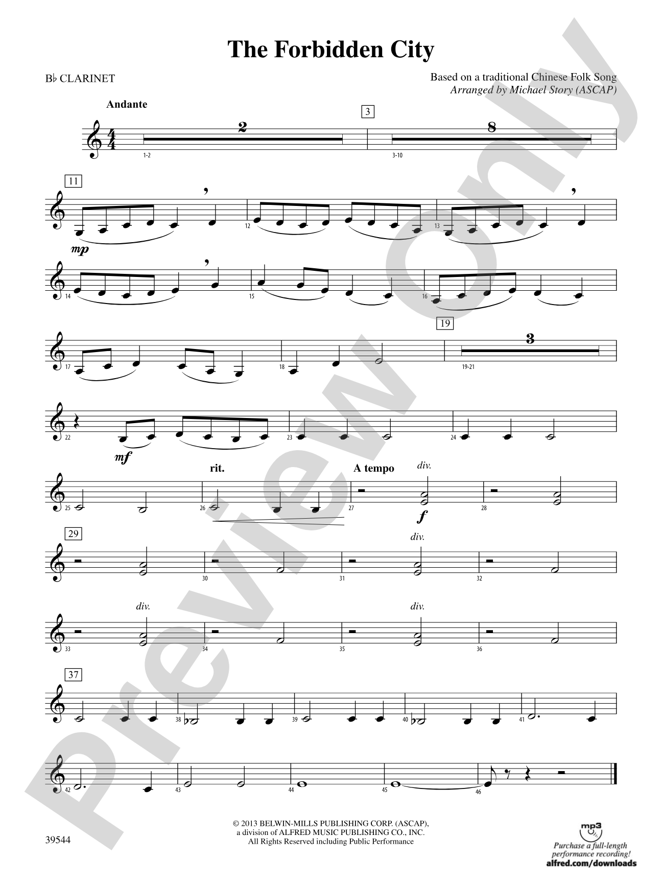 The Forbidden City: 1st B-flat Clarinet