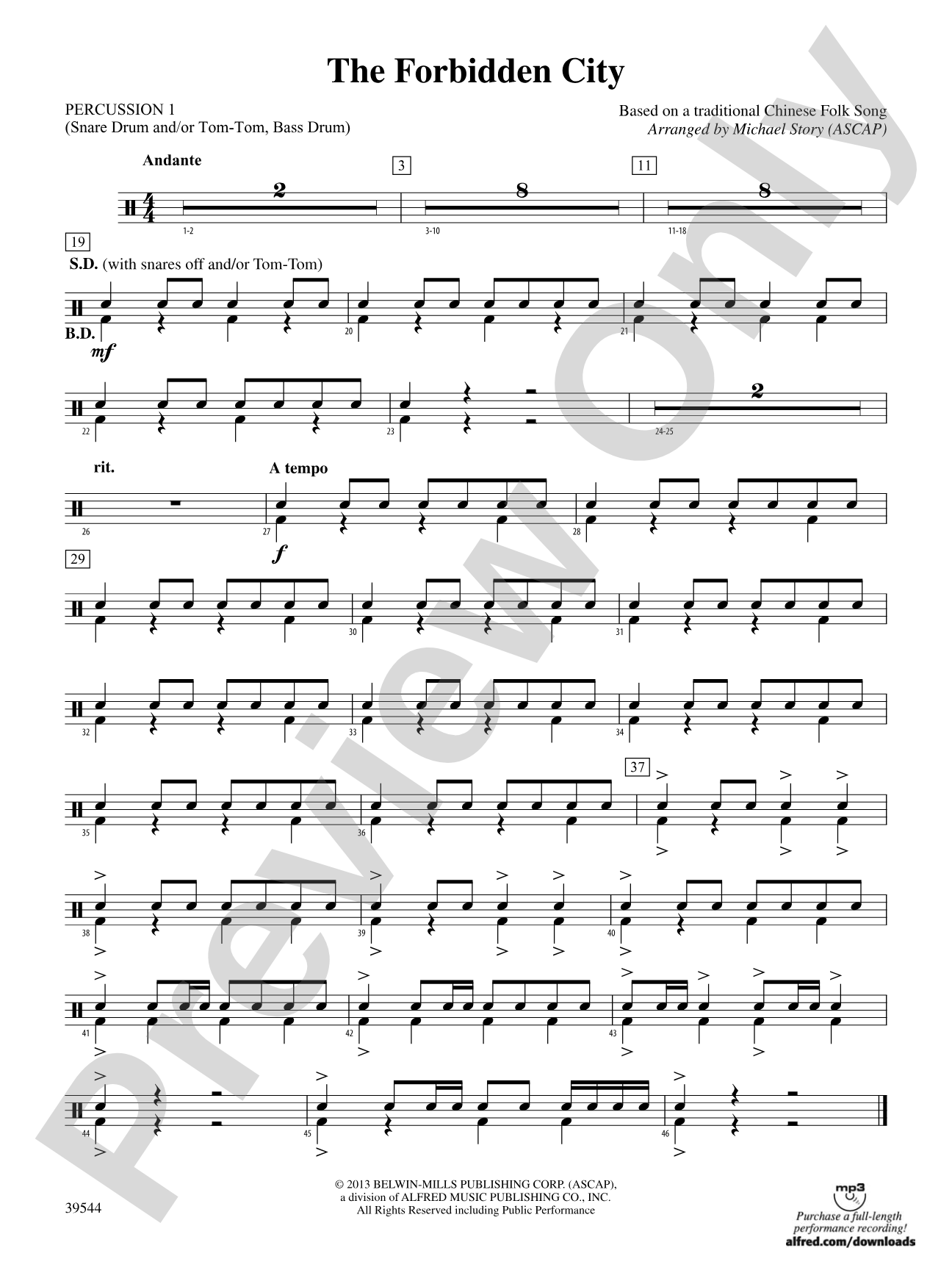 The Forbidden City: 1st Percussion