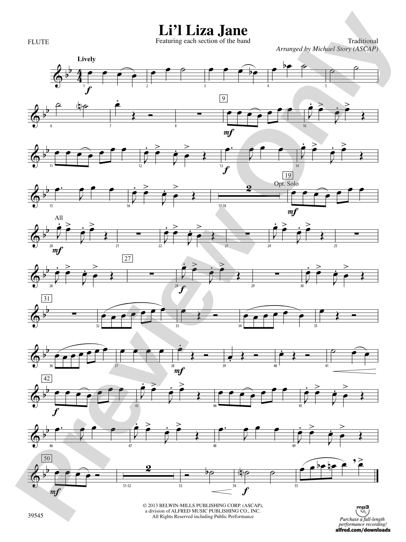 Li'l Liza Jane: Flute
