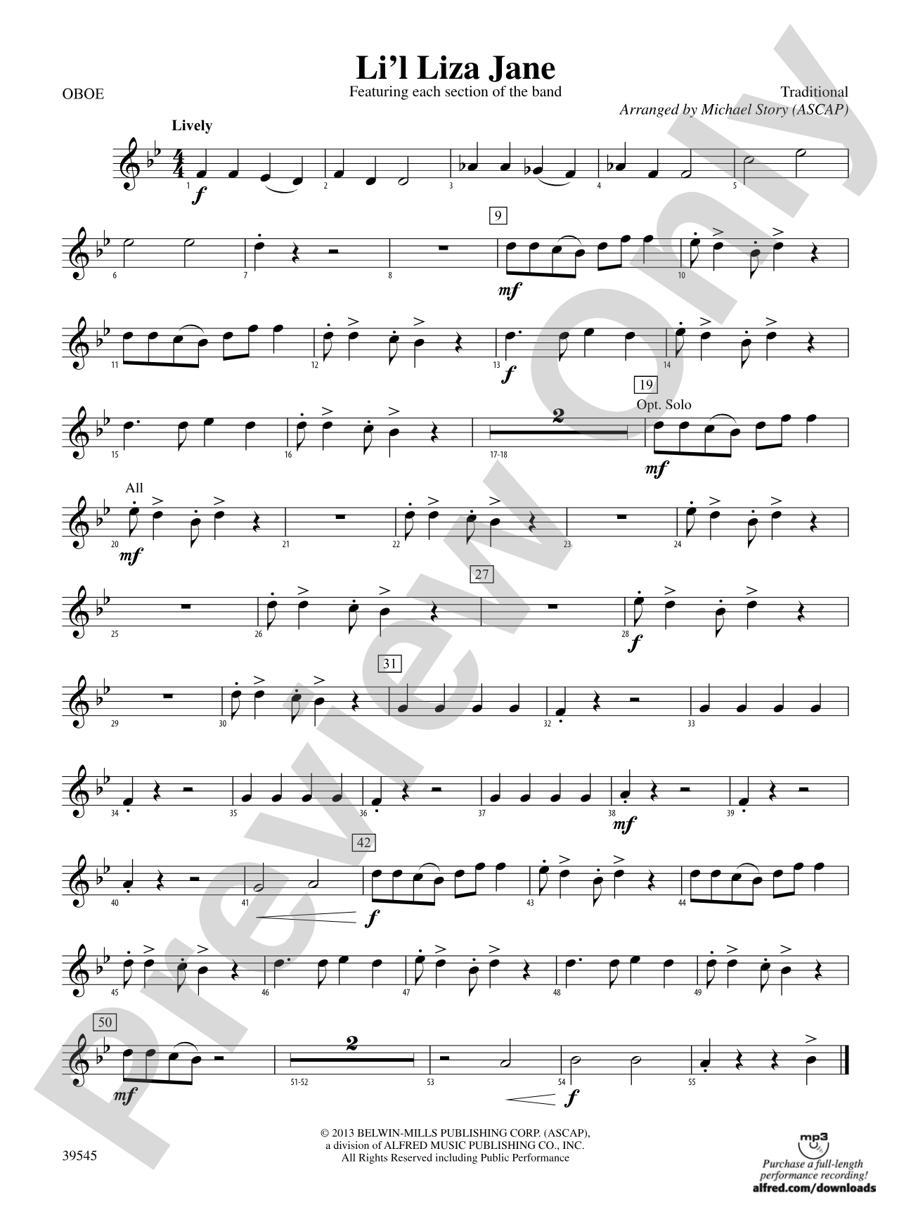 Li'l Liza Jane: Oboe