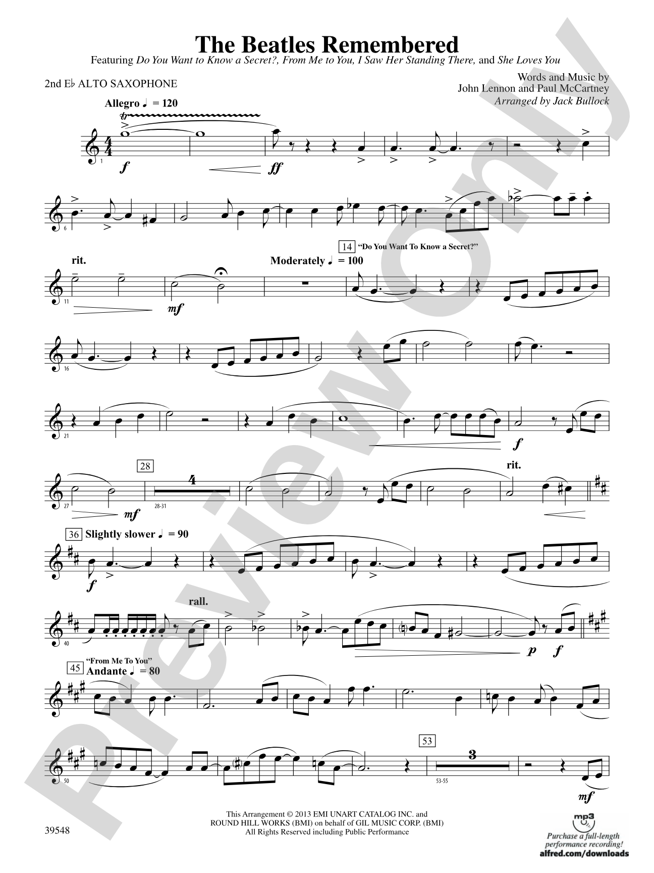 The Beatles Remembered: 2nd E-flat Alto Saxophone