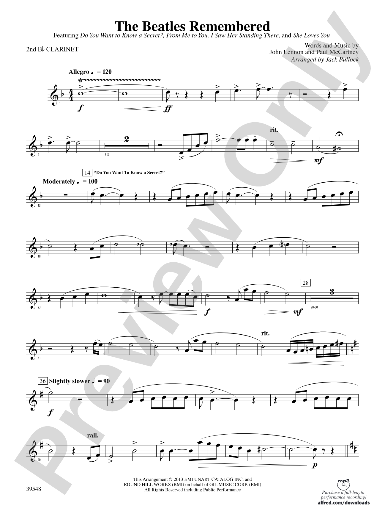 The Beatles Remembered: 2nd B-flat Clarinet