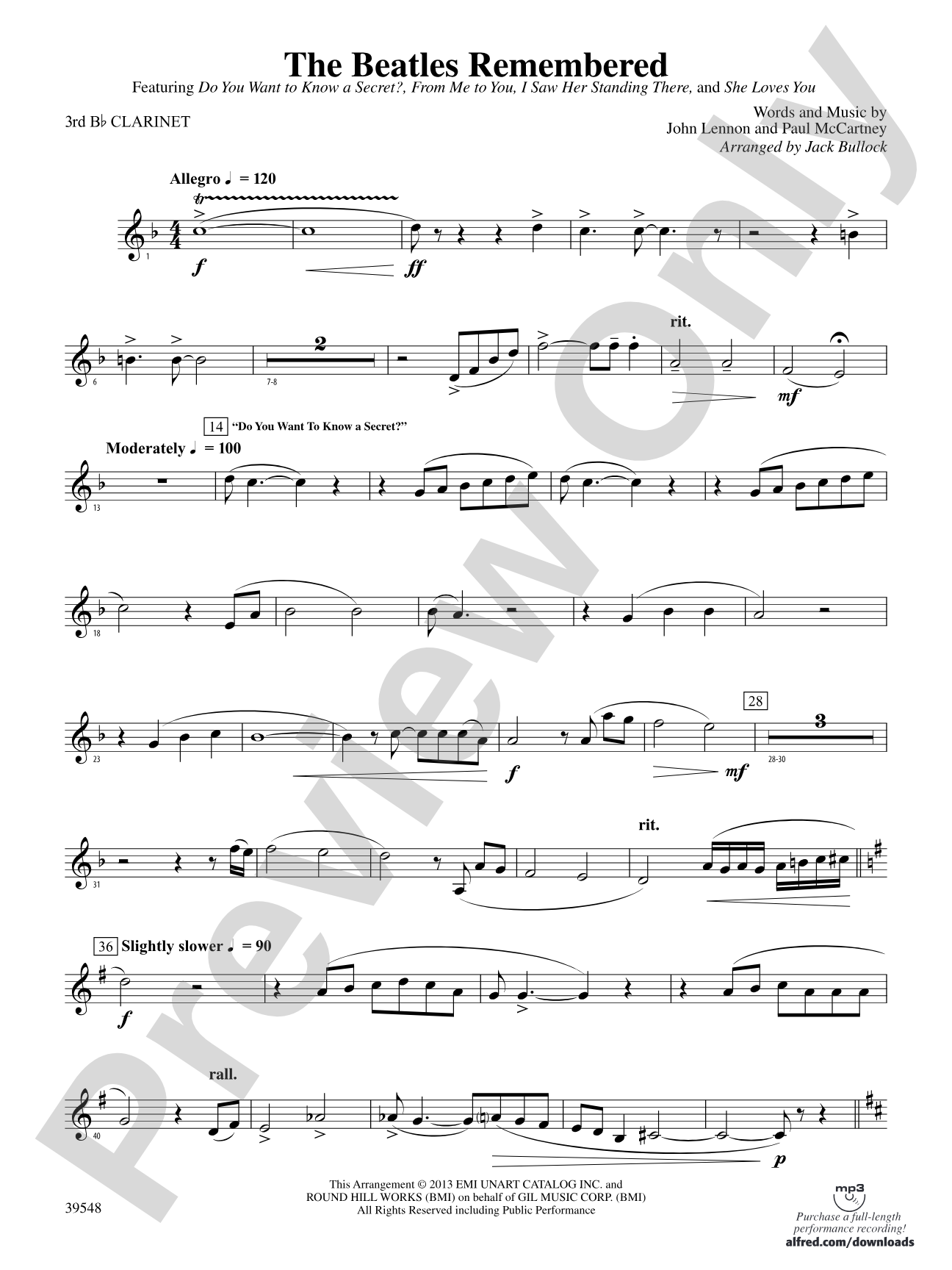The Beatles Remembered: 3rd B-flat Clarinet