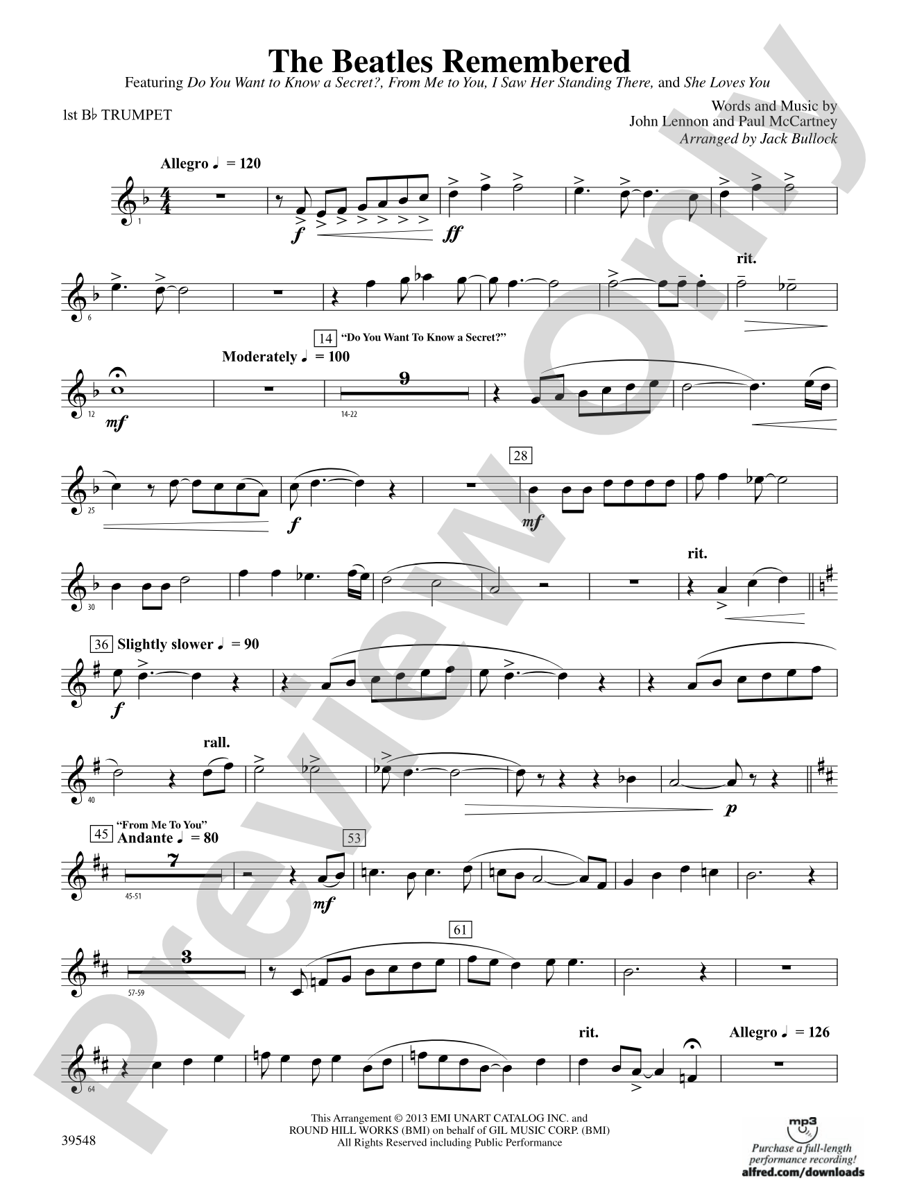 The Beatles Remembered: 1st B-flat Trumpet