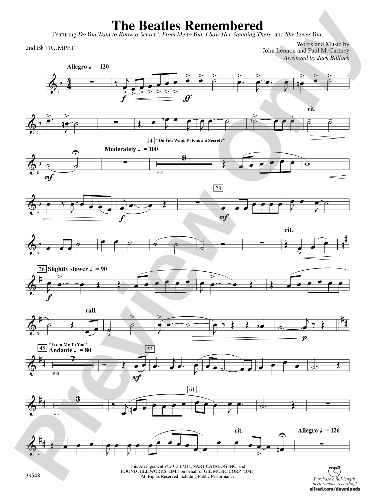 The Beatles Remembered: 2nd B-flat Trumpet