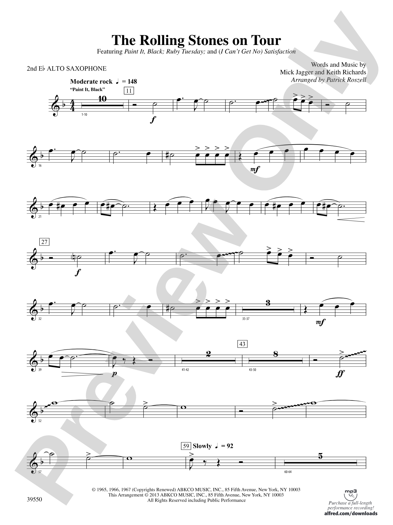 The Rolling Stones on Tour: 2nd E-flat Alto Saxophone