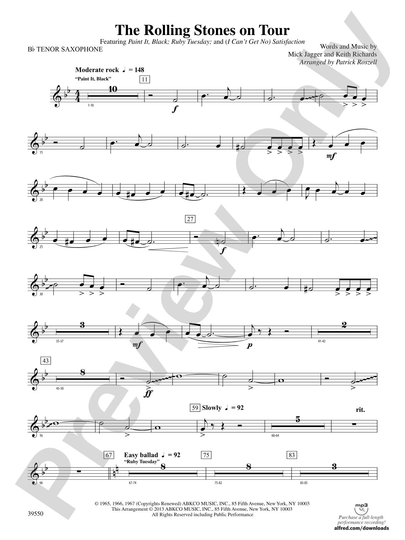 The Rolling Stones on Tour: B-flat Tenor Saxophone