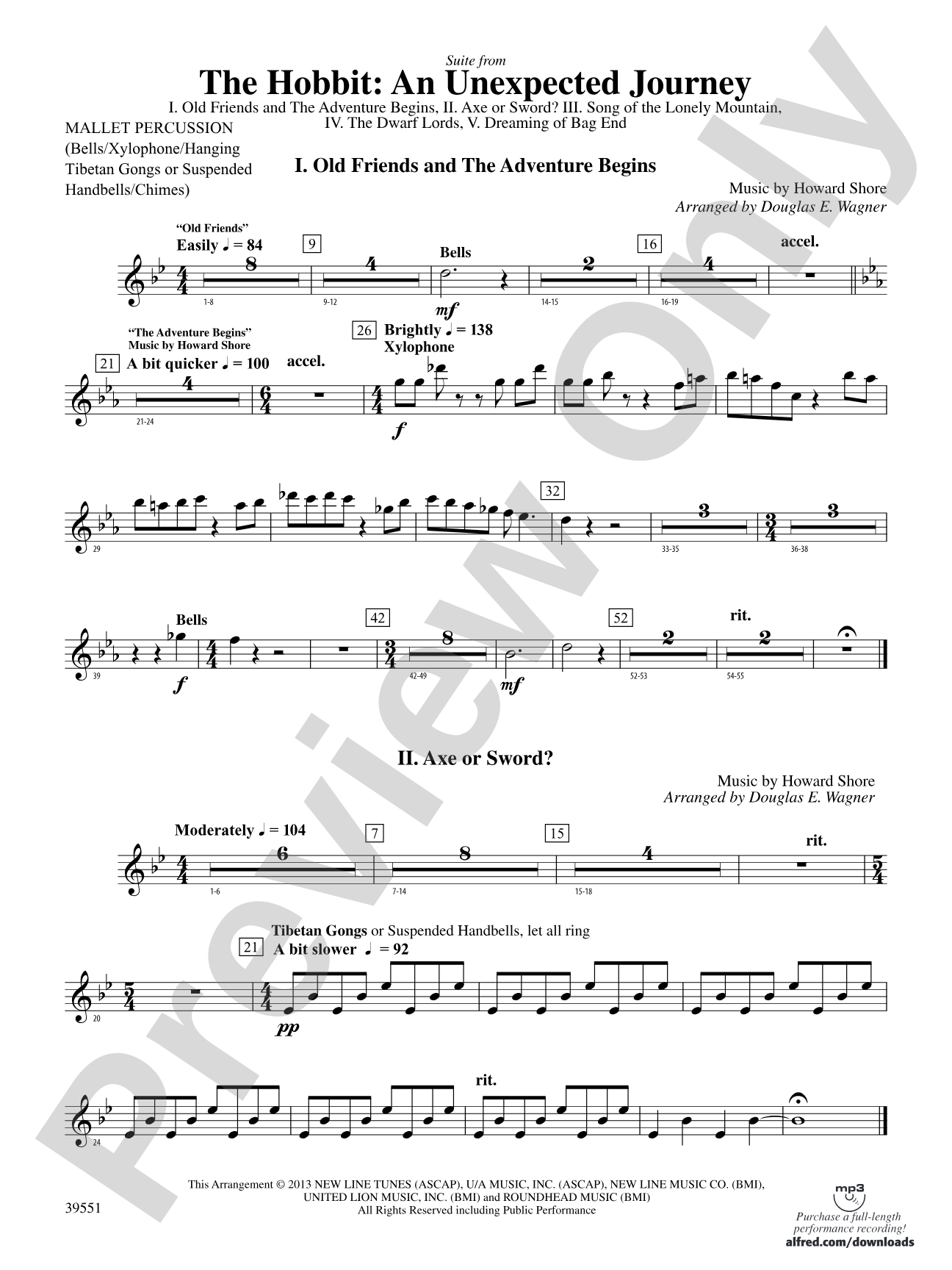 The Hobbit: An Unexpected Journey, Suite from: Mallets