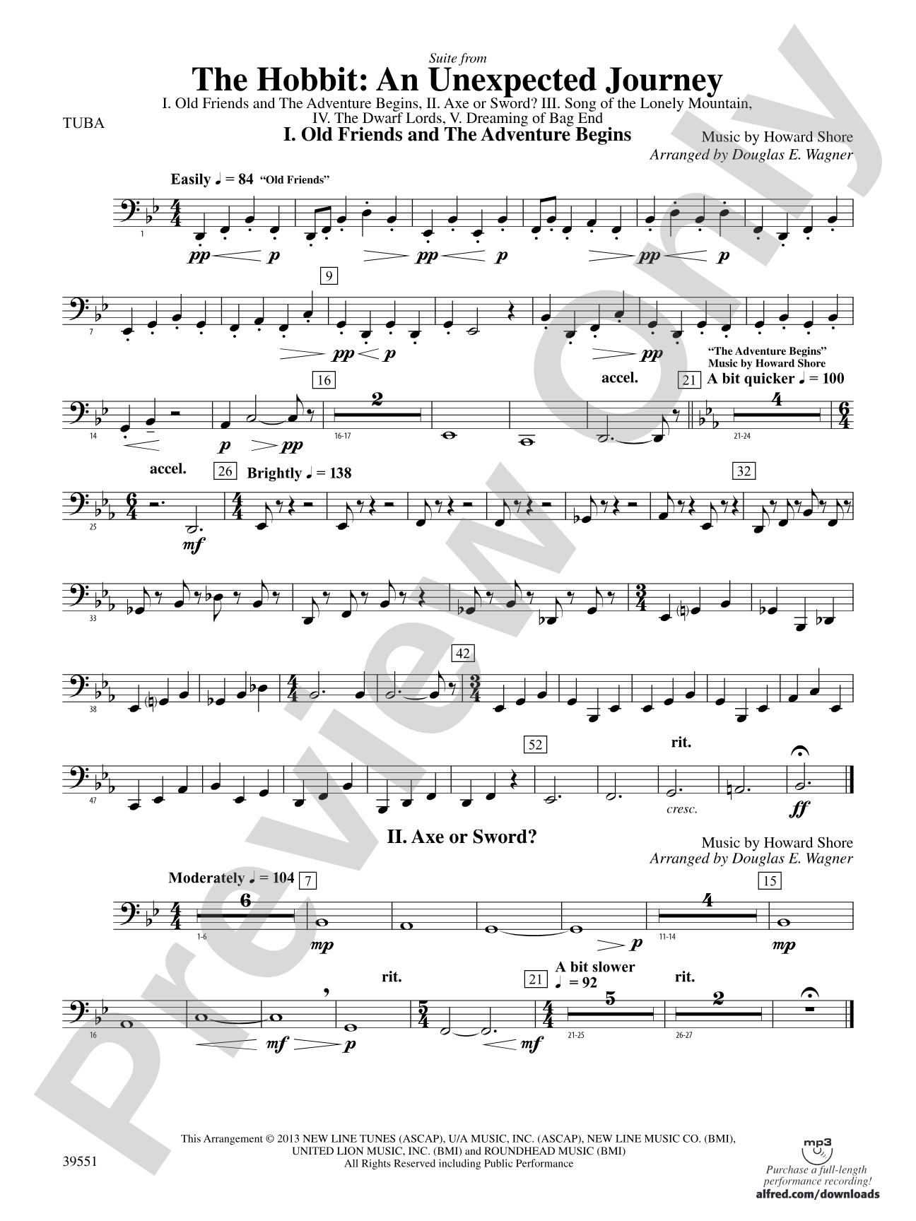 The Hobbit: An Unexpected Journey, Suite from: Tuba