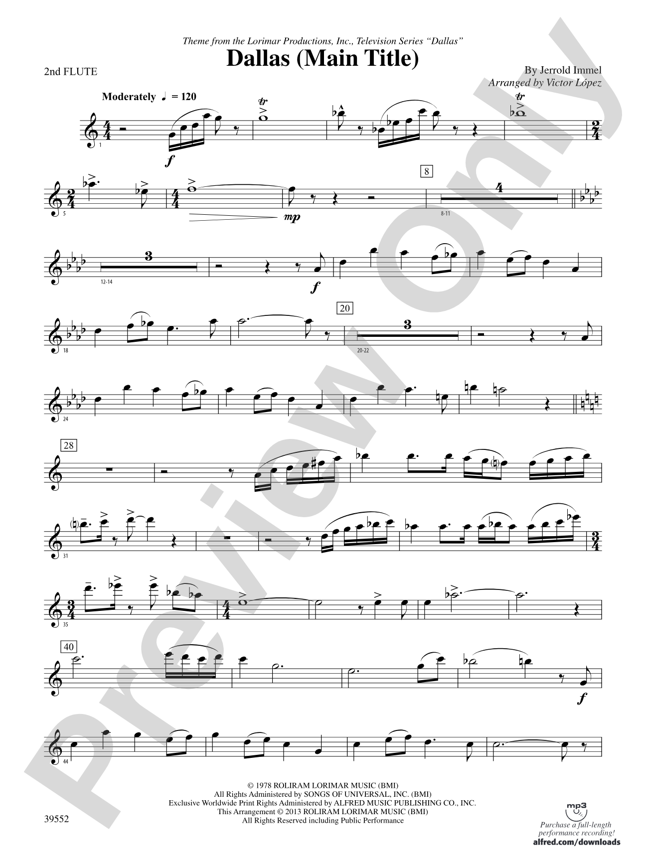 Dallas (Main Title): 2nd Flute