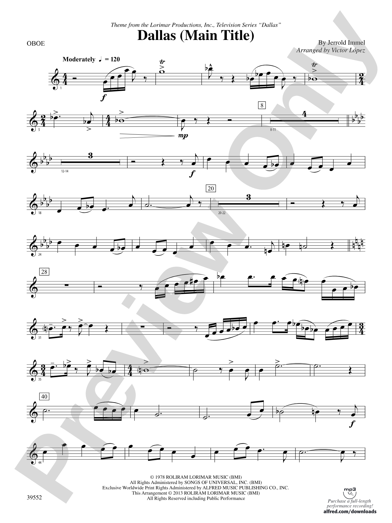 Dallas (Main Title): Oboe