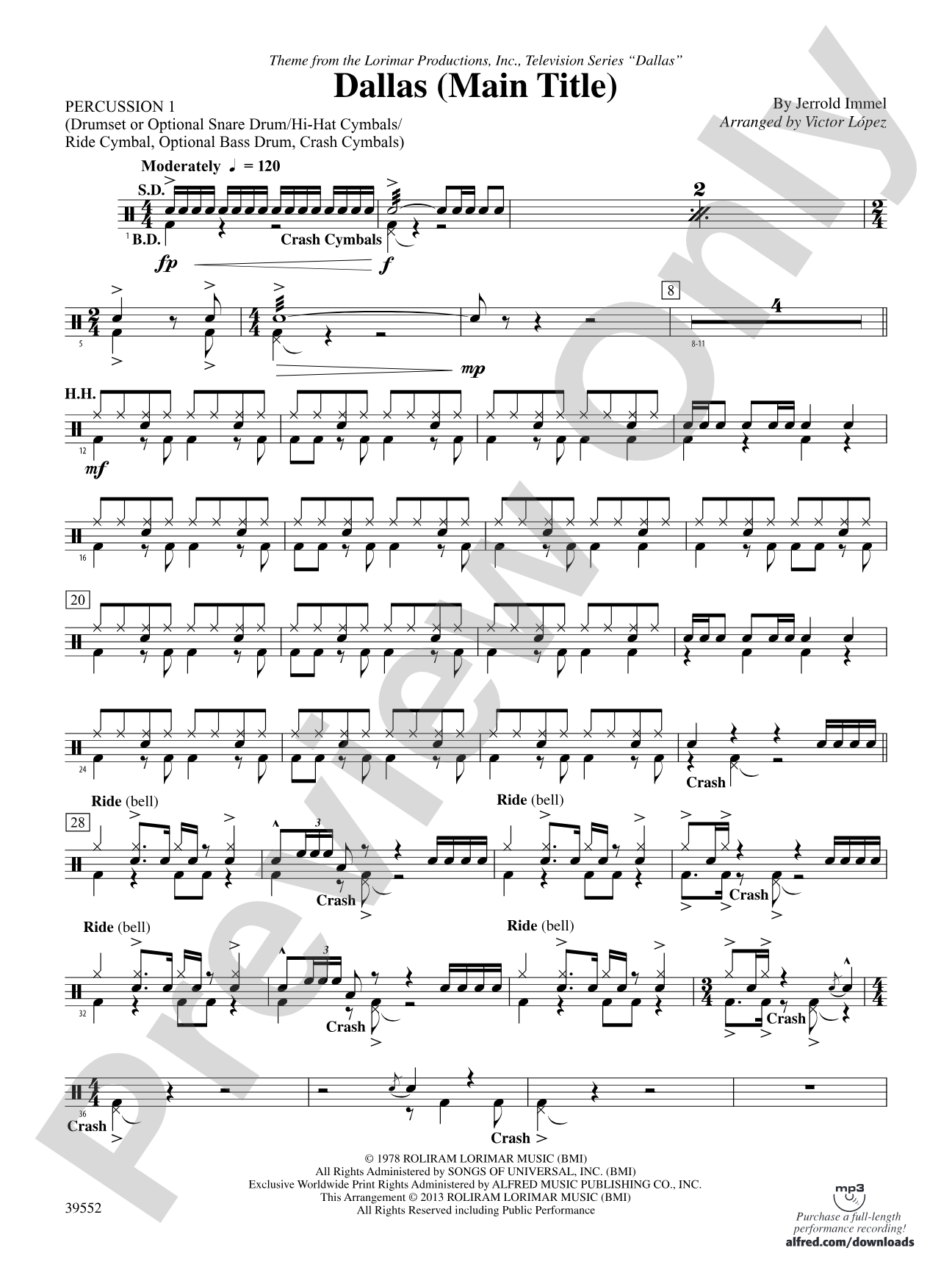 Dallas (Main Title): 1st Percussion