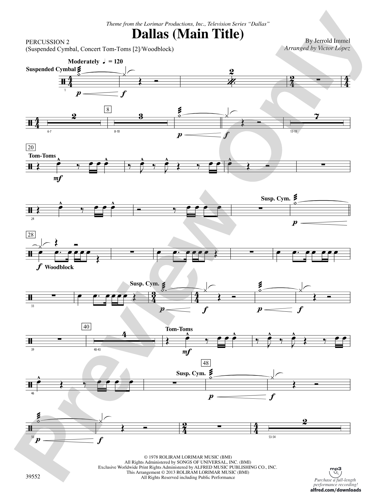 Dallas (Main Title): 2nd Percussion