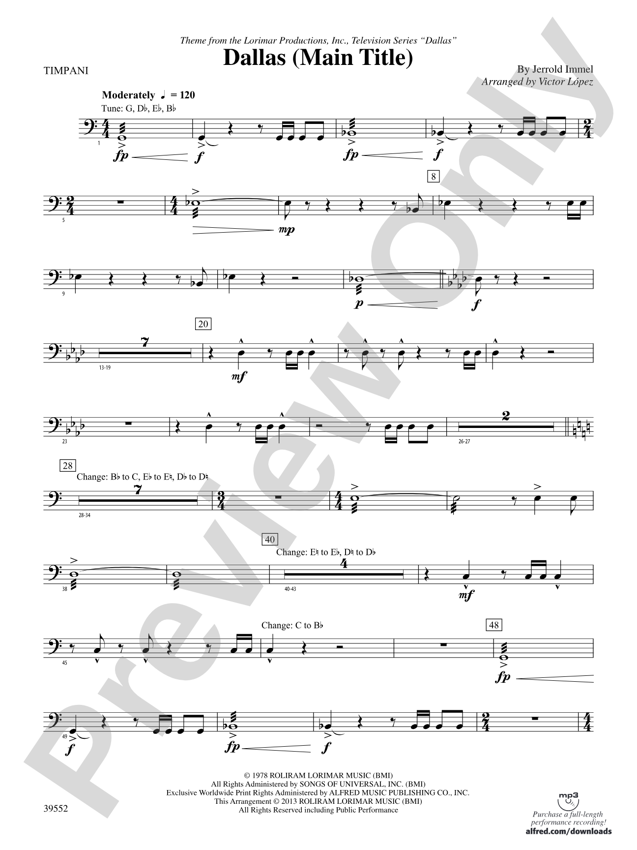 Dallas (Main Title): Timpani