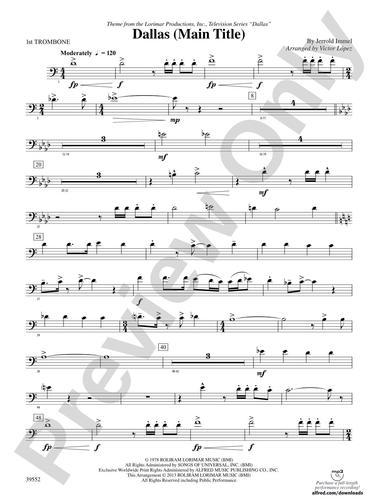 Dallas (Main Title): 1st Trombone