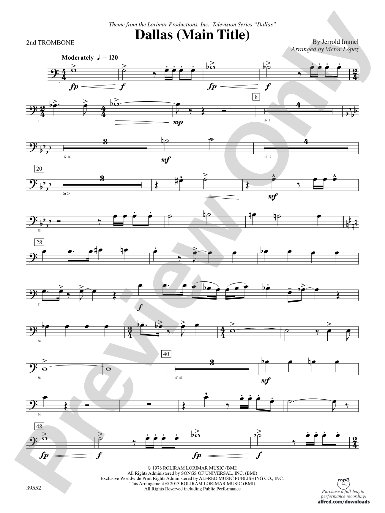 Dallas (Main Title): 2nd Trombone