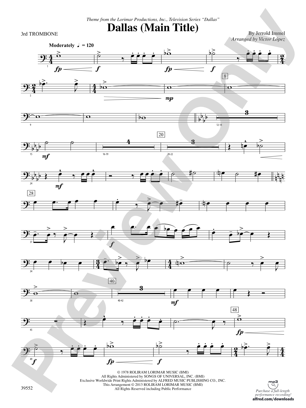 Dallas (Main Title): 3rd Trombone