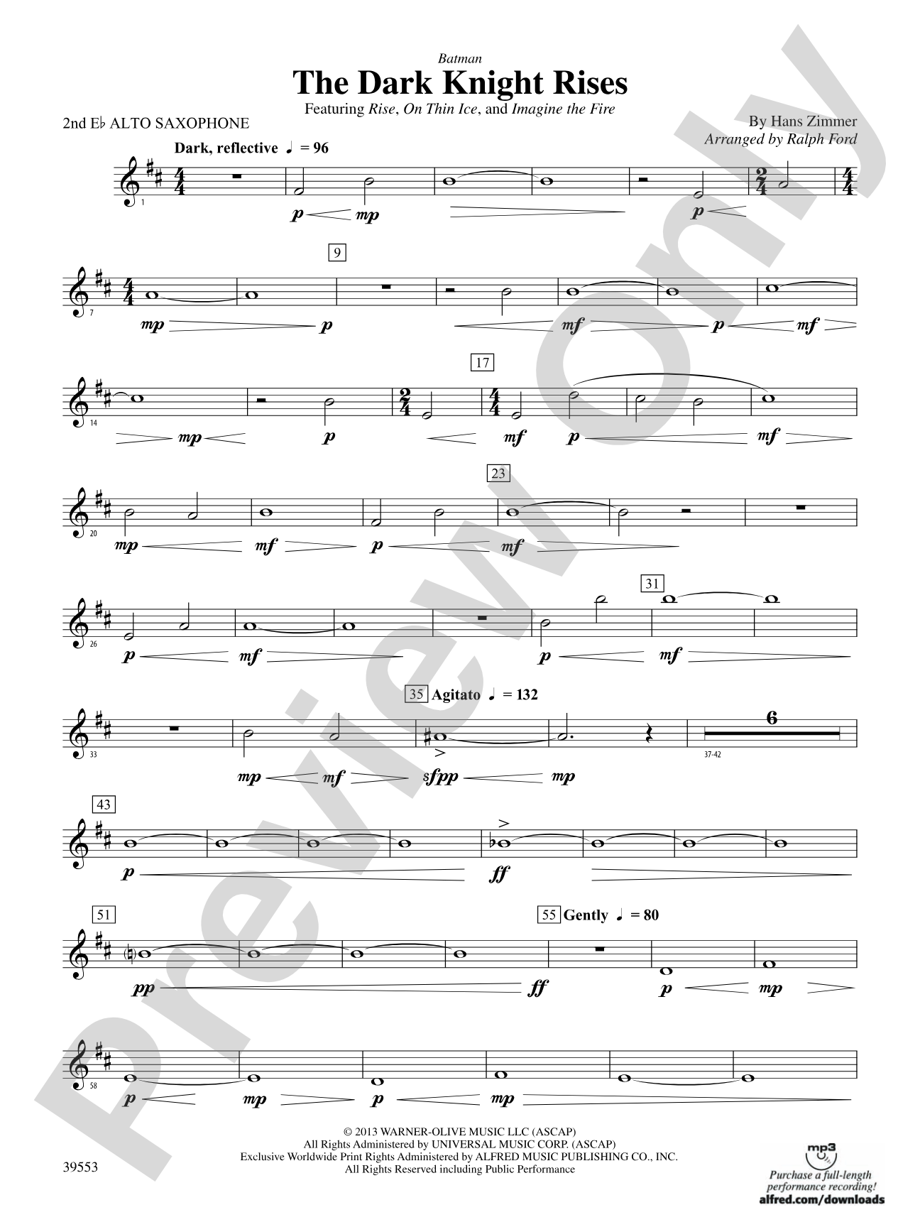 Batman: The Dark Knight Rises: 2nd E-flat Alto Saxophone