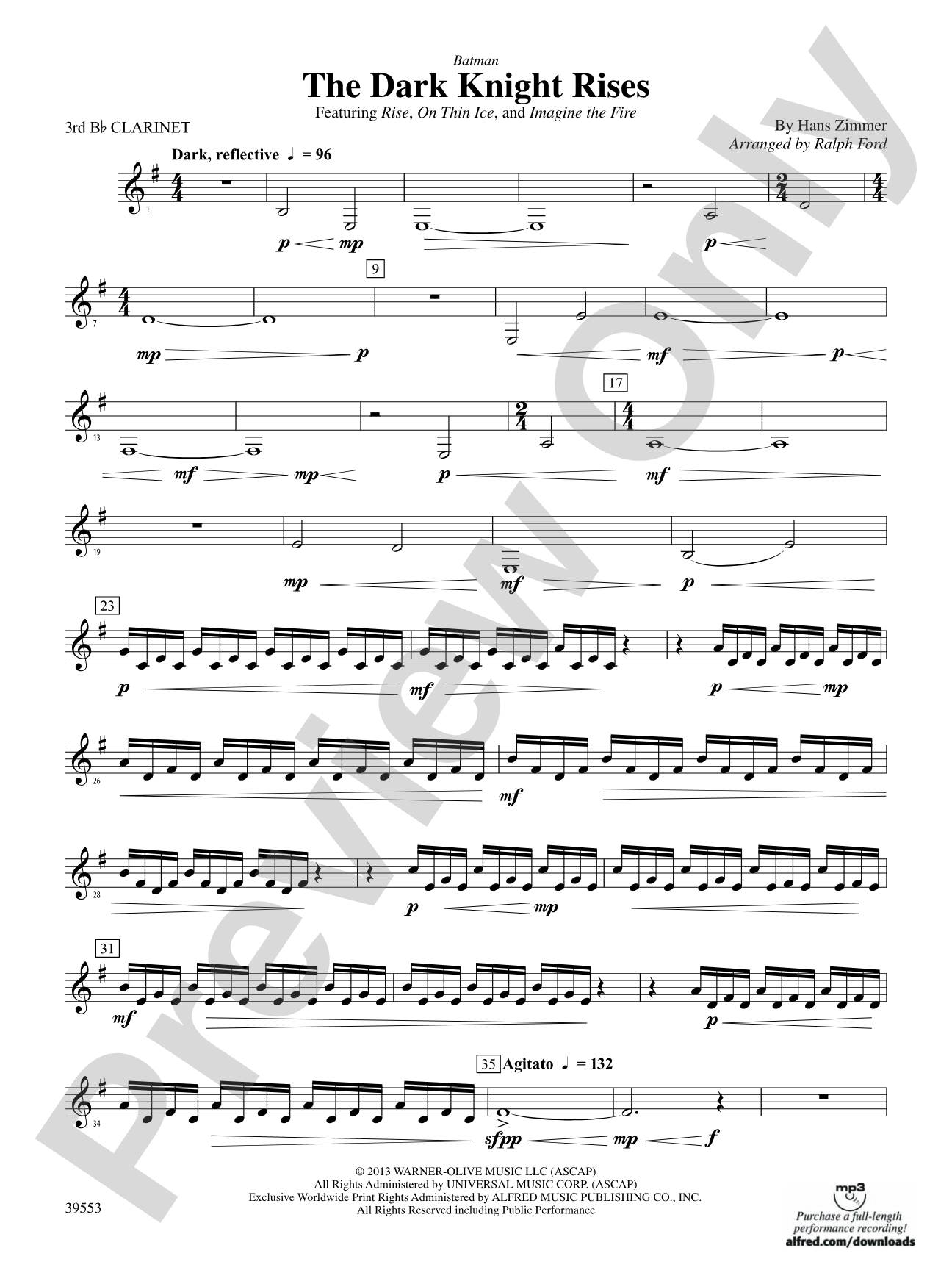 Batman: The Dark Knight Rises: 3rd B-flat Clarinet