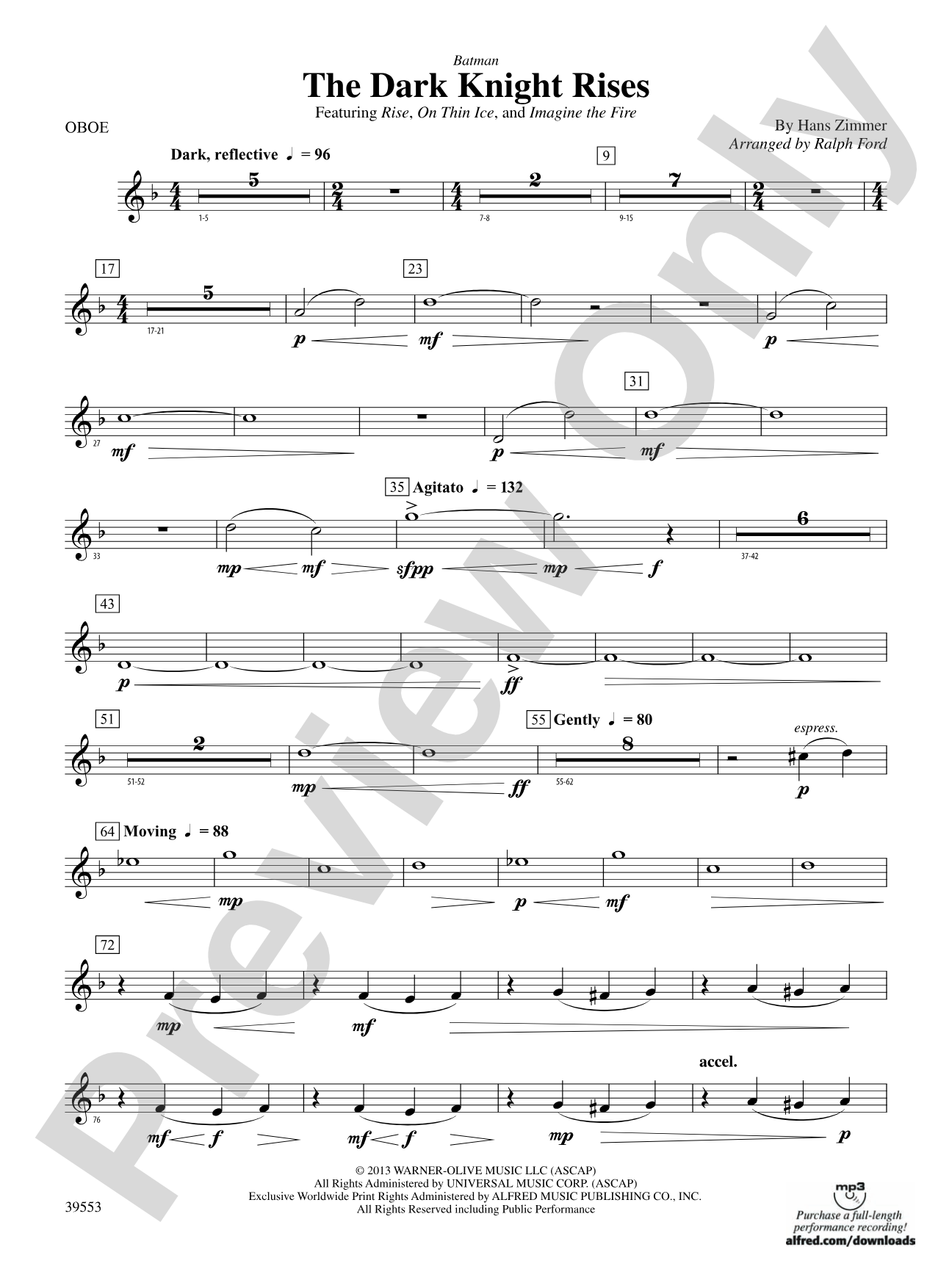Batman: The Dark Knight Rises: Oboe