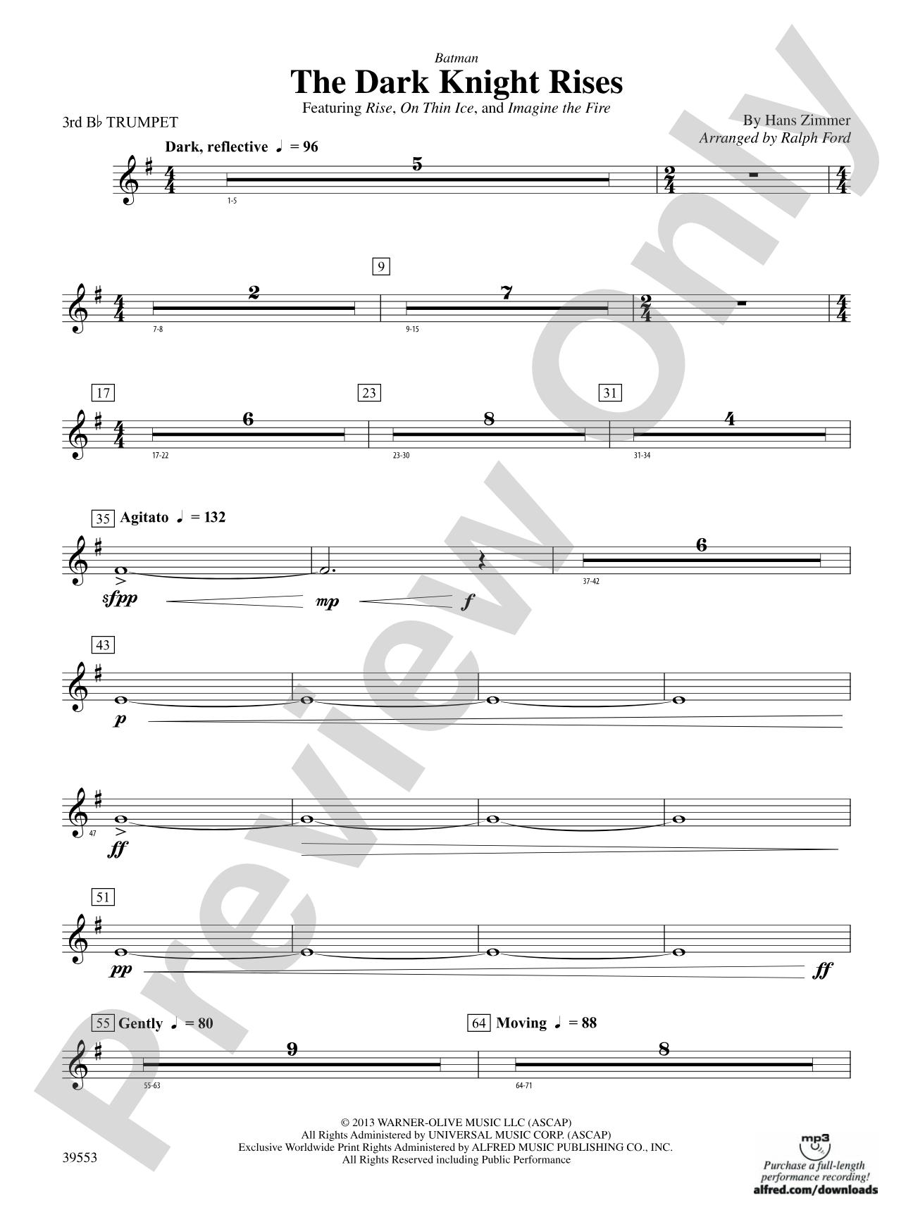 Batman: The Dark Knight Rises: 3rd B-flat Trumpet