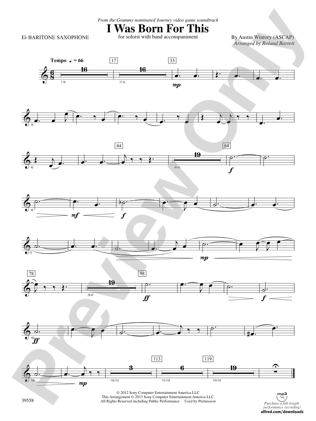 I Was Born for This: E-flat Baritone Saxophone