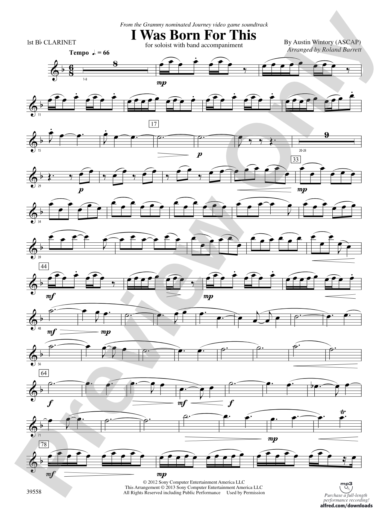 I Was Born for This: 1st B-flat Clarinet