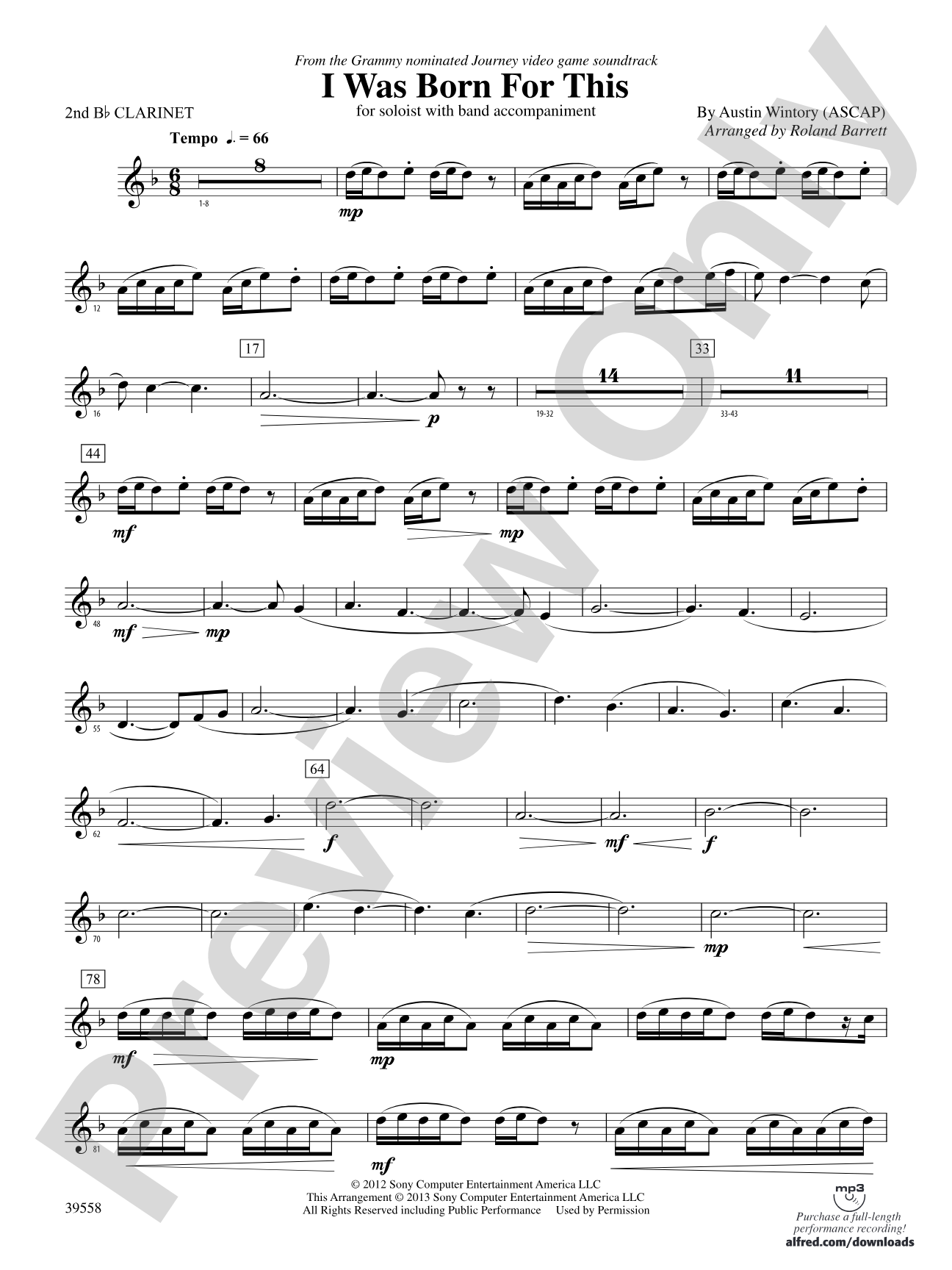 I Was Born for This: 2nd B-flat Clarinet