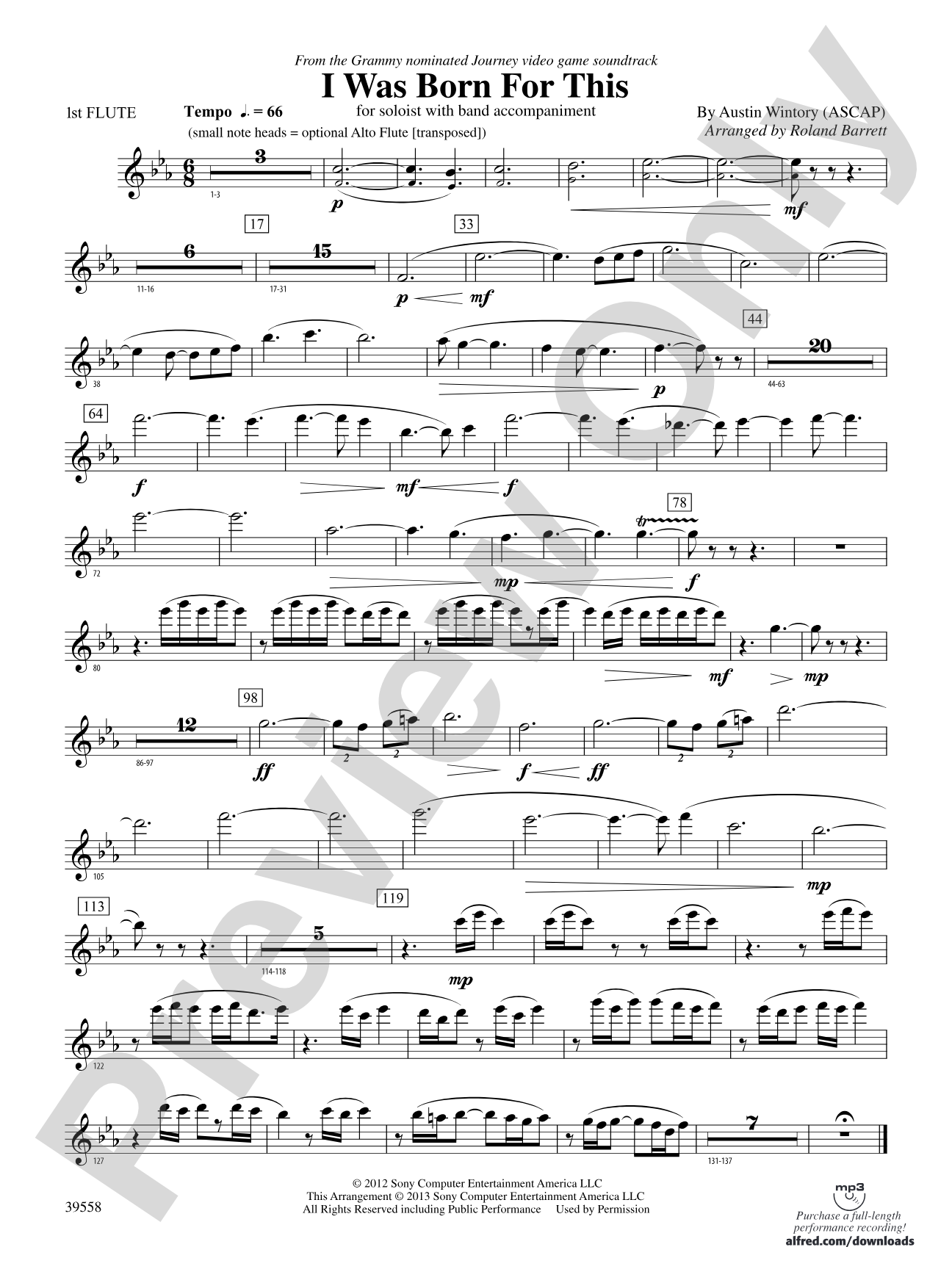 I Was Born for This: Flute