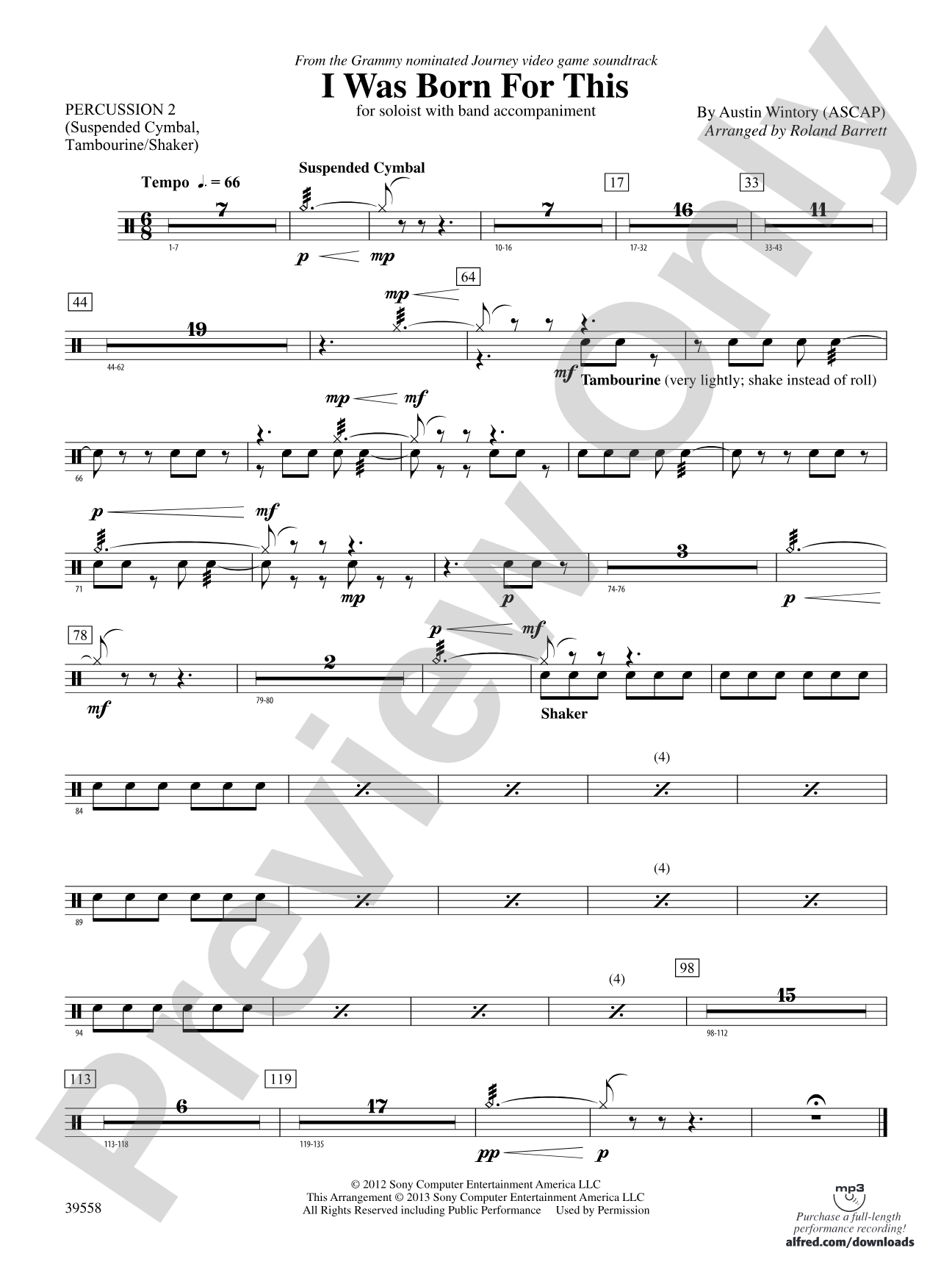 I Was Born for This: 2nd Percussion
