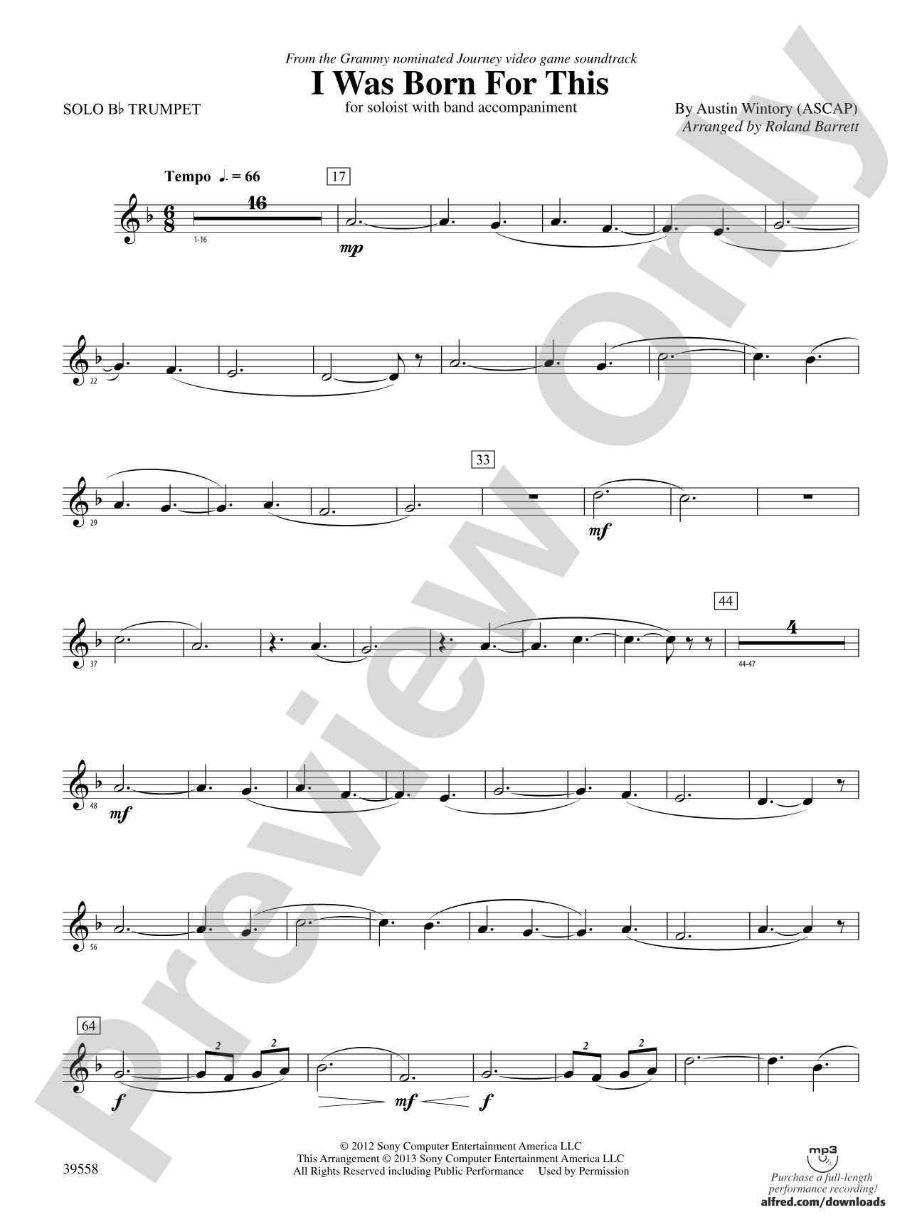I Was Born for This: Solo Trumpet