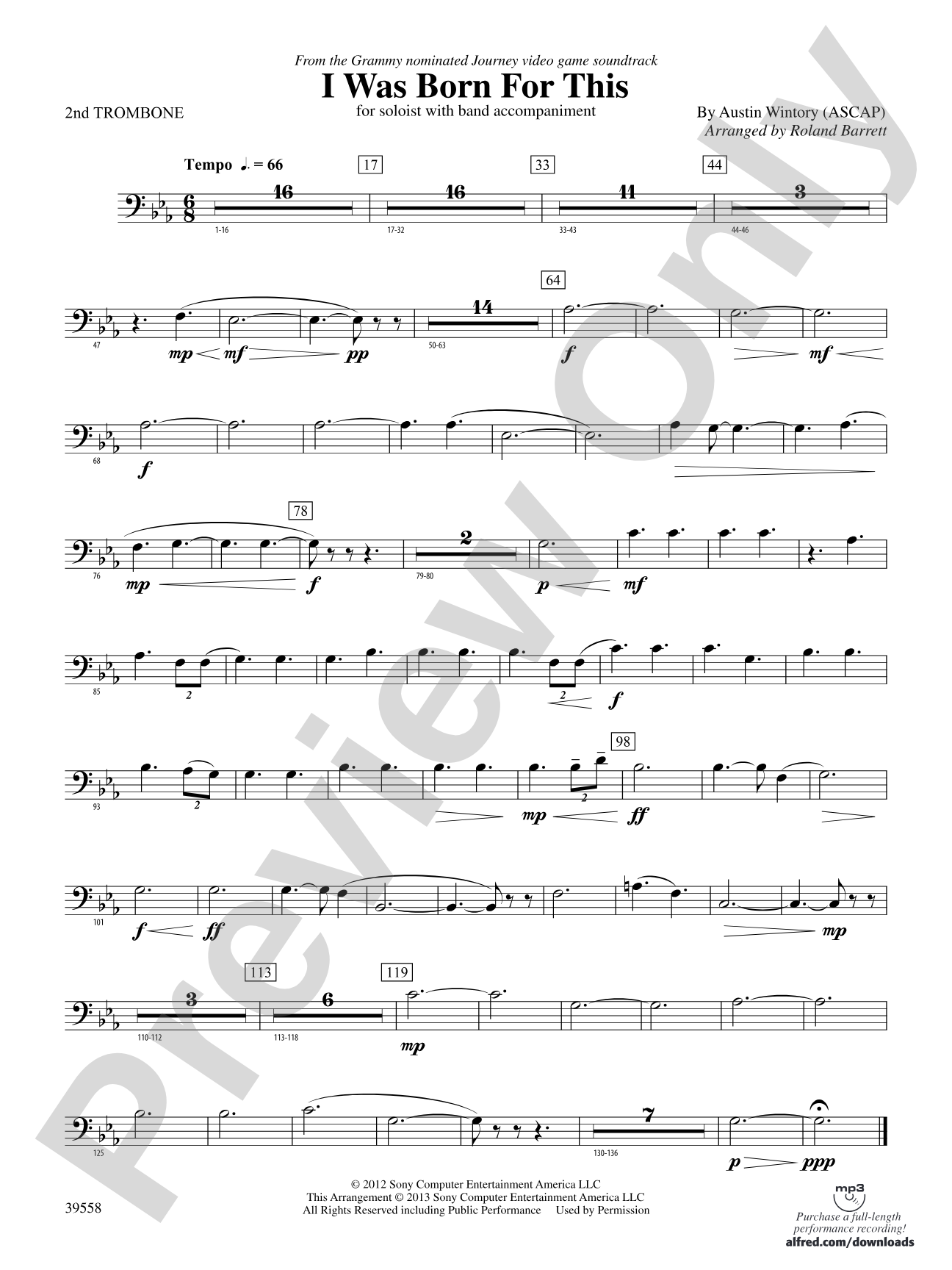 I Was Born for This: 2nd Trombone