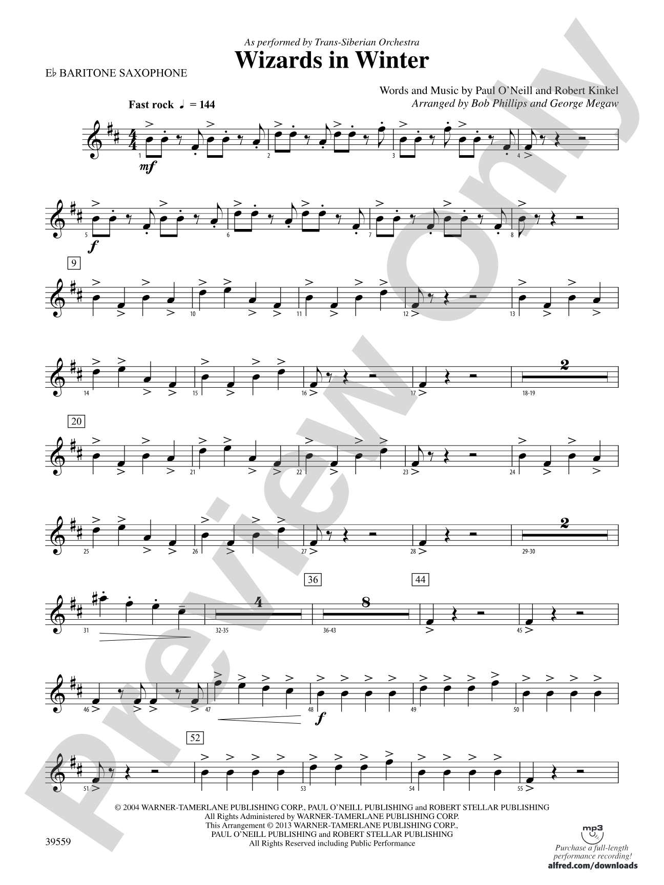 Wizards in Winter: E-flat Baritone Saxophone