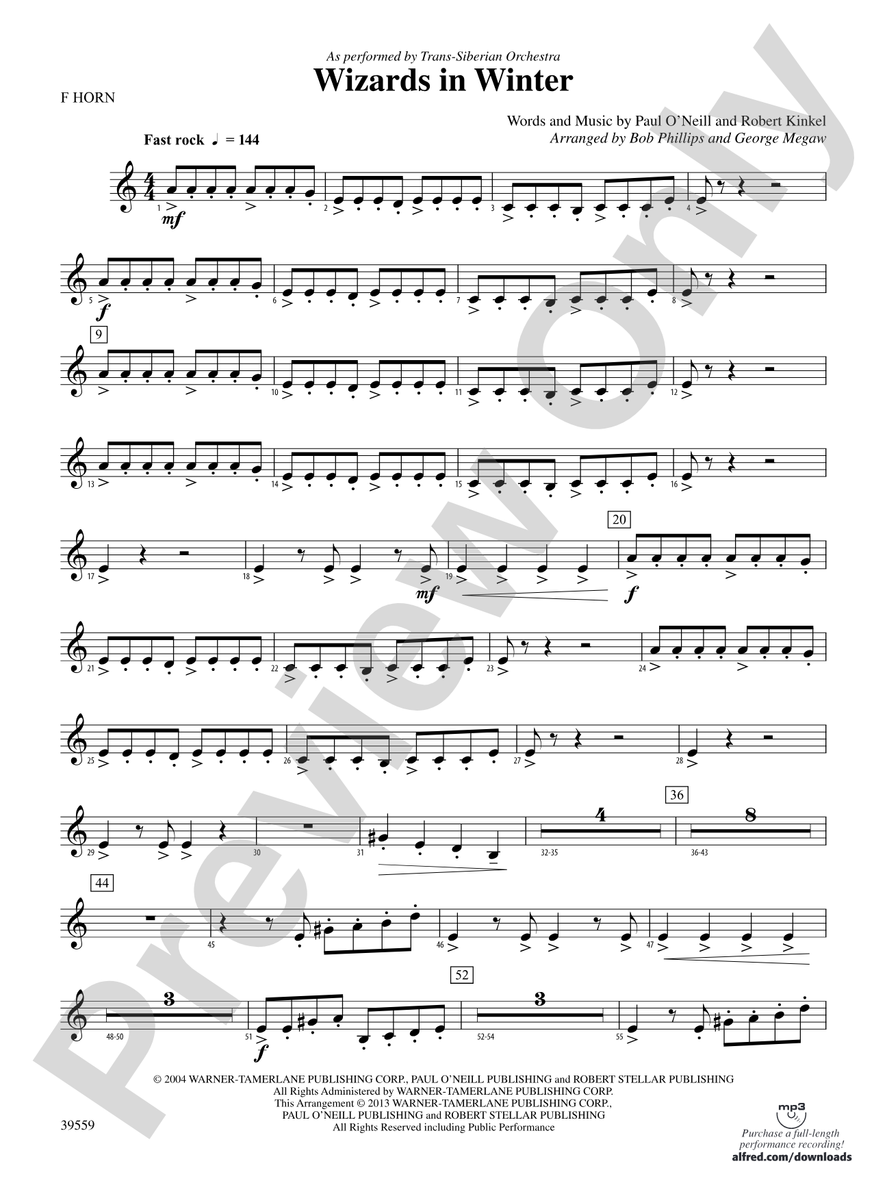 Wizards in Winter: 1st F Horn