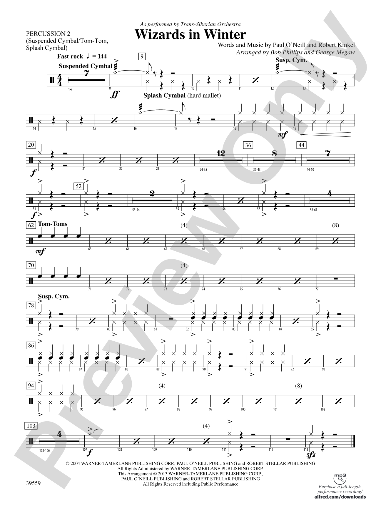Wizards in Winter: 2nd Percussion