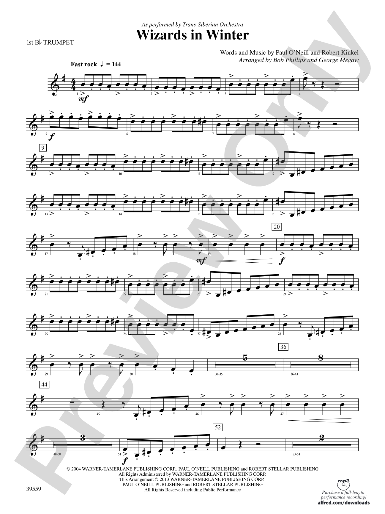 Wizards in Winter: 1st B-flat Trumpet