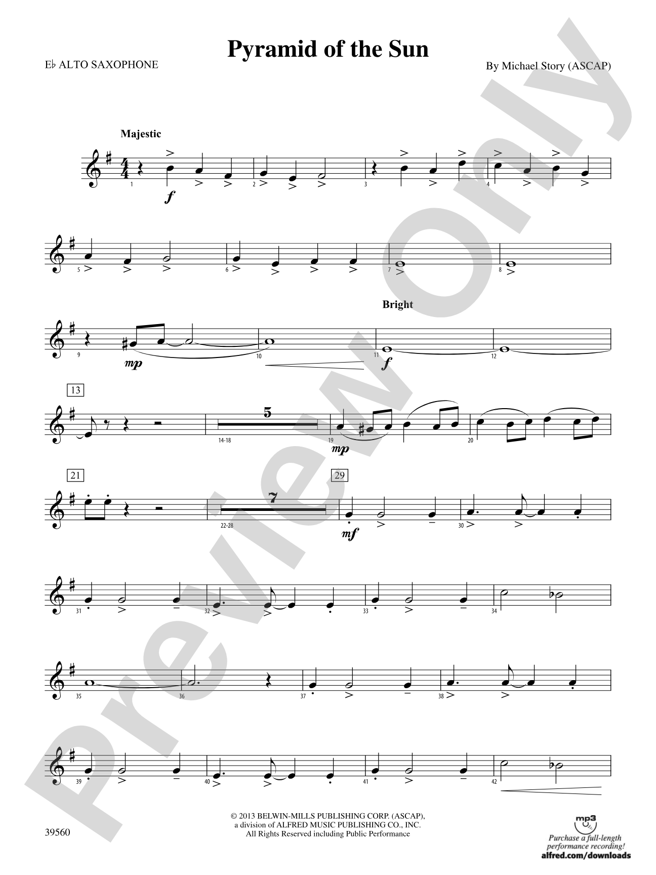 Pyramid of the Sun: E-flat Alto Saxophone