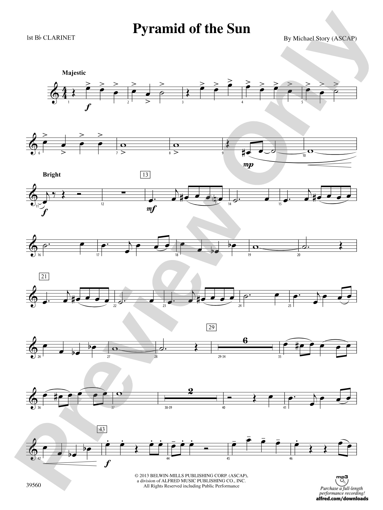 Pyramid of the Sun: 1st B-flat Clarinet