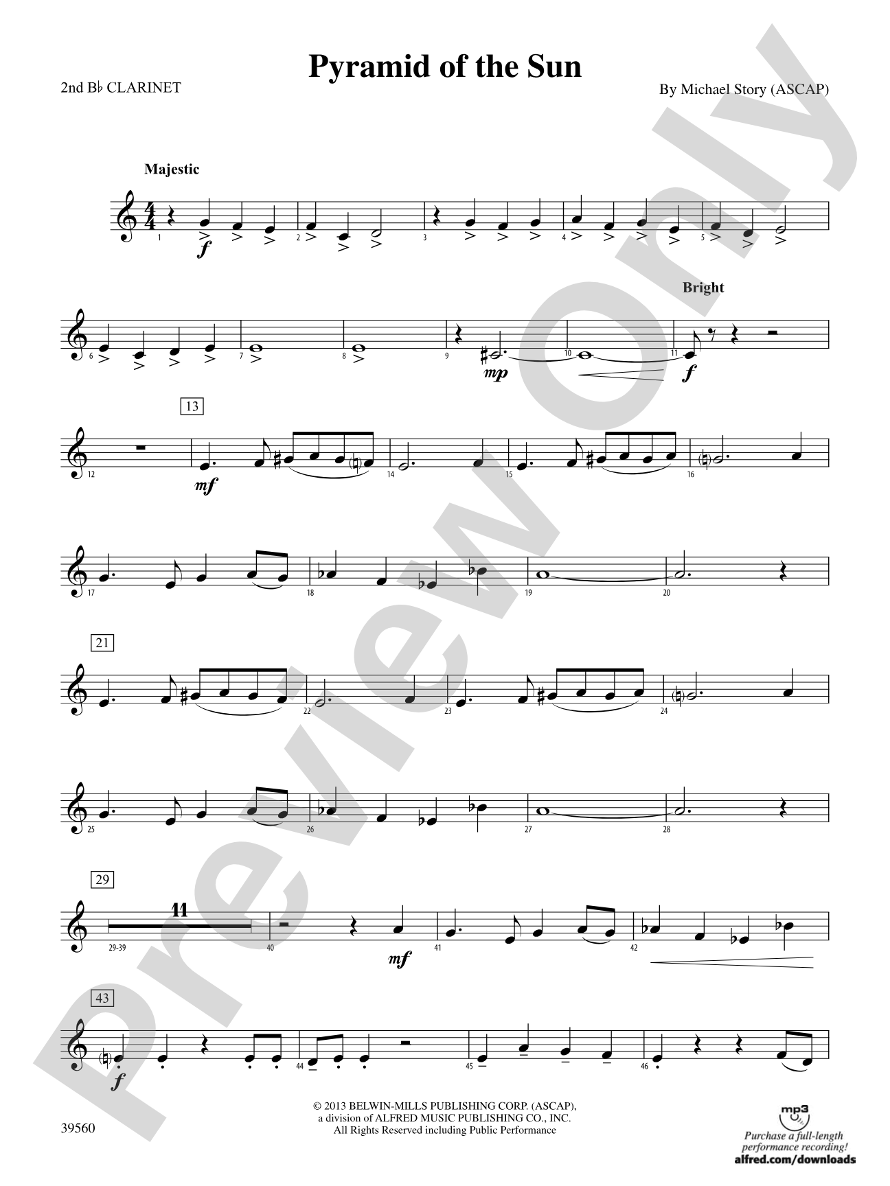 Pyramid of the Sun: 2nd B-flat Clarinet