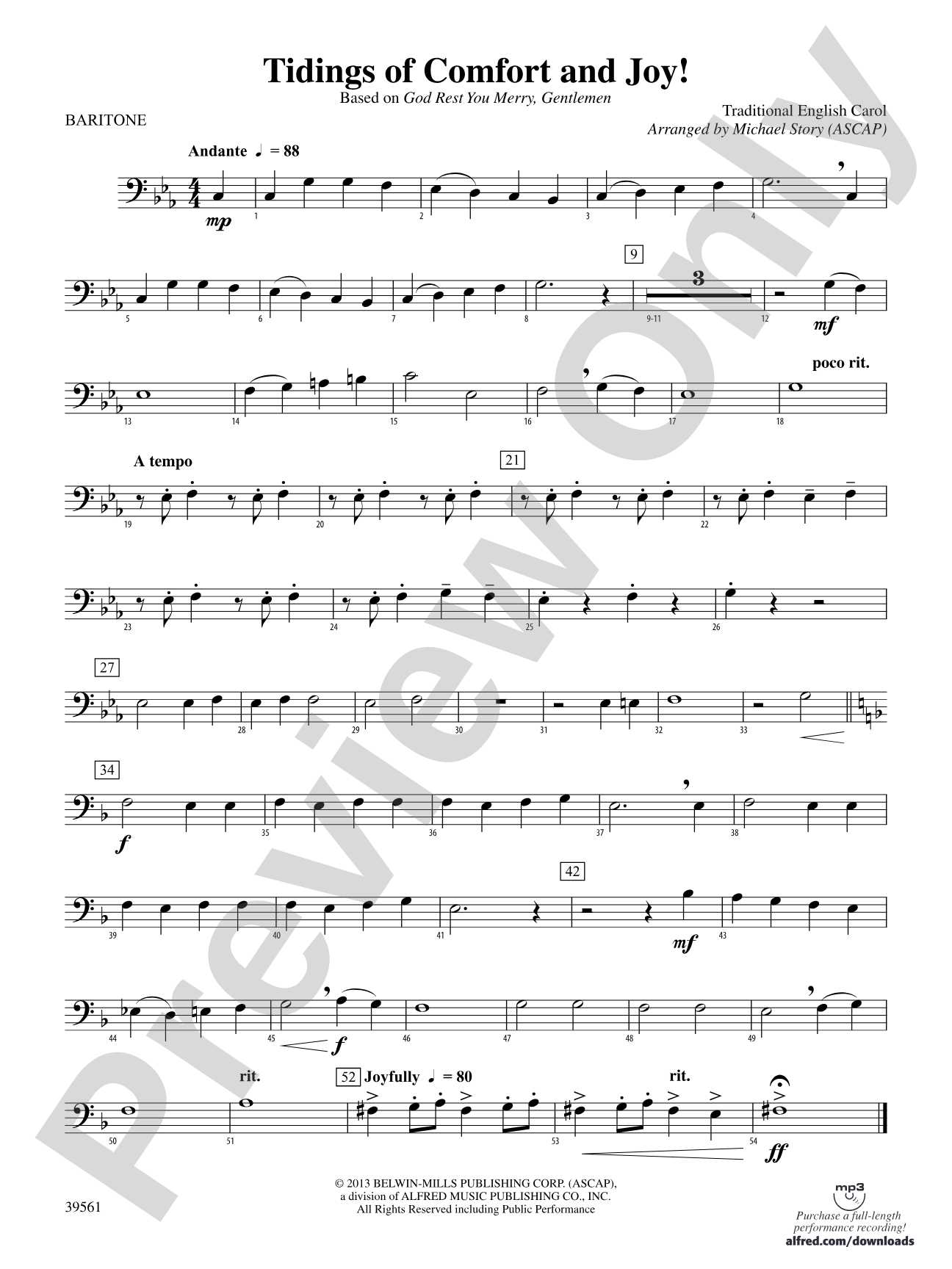 Tidings of Comfort and Joy!: Baritone B.C.