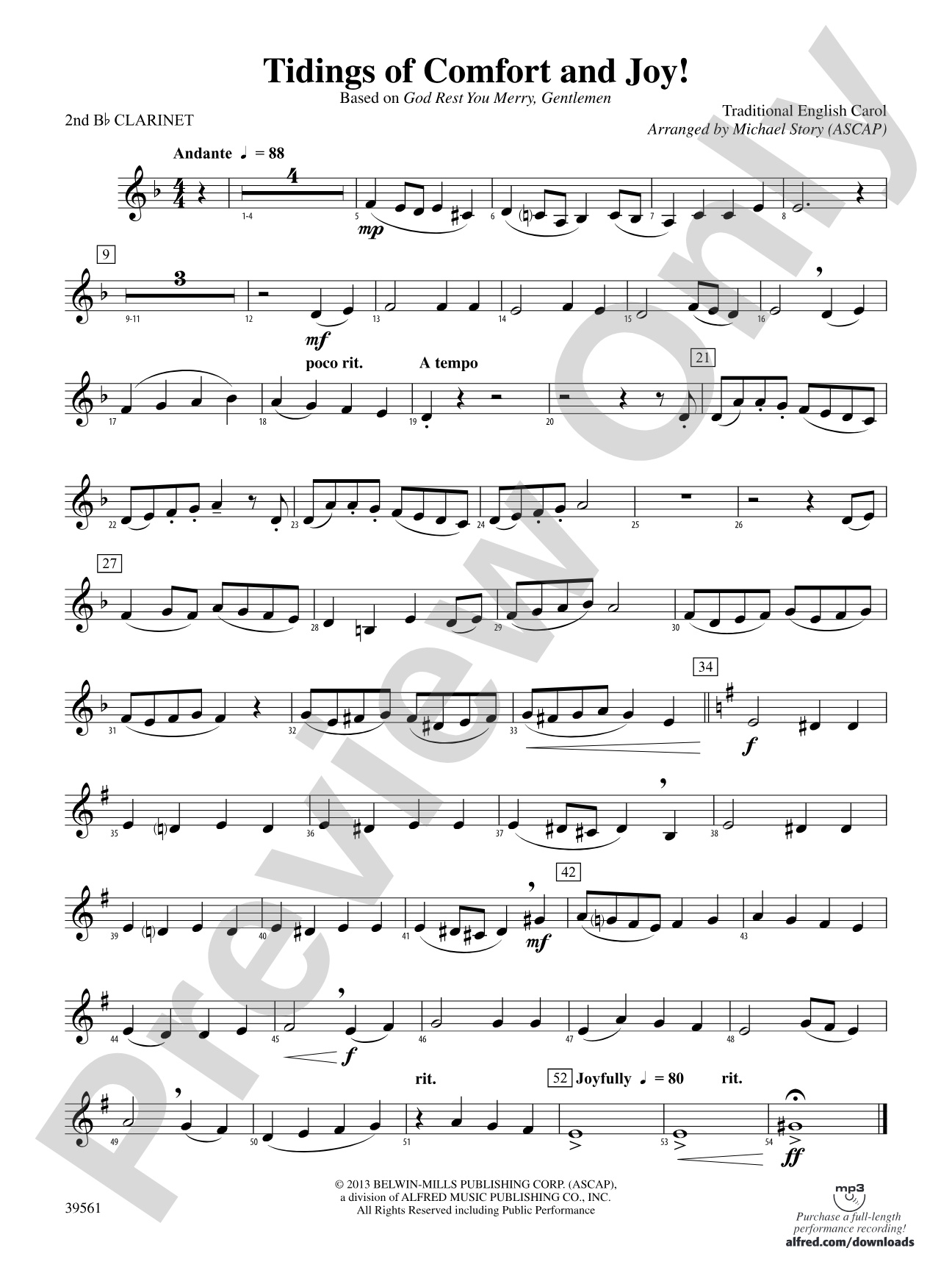Tidings of Comfort and Joy!: 2nd B-flat Clarinet