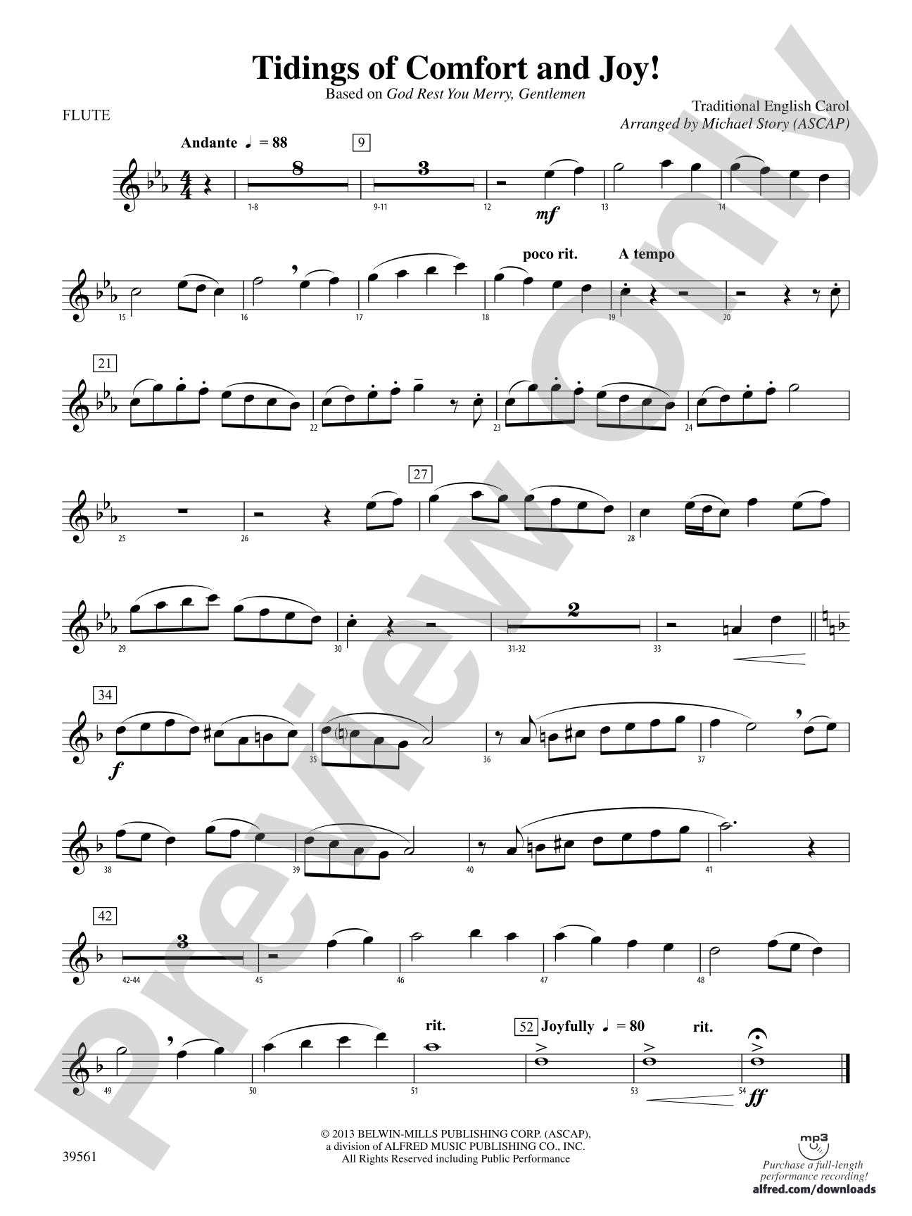 Tidings of Comfort and Joy!: Flute