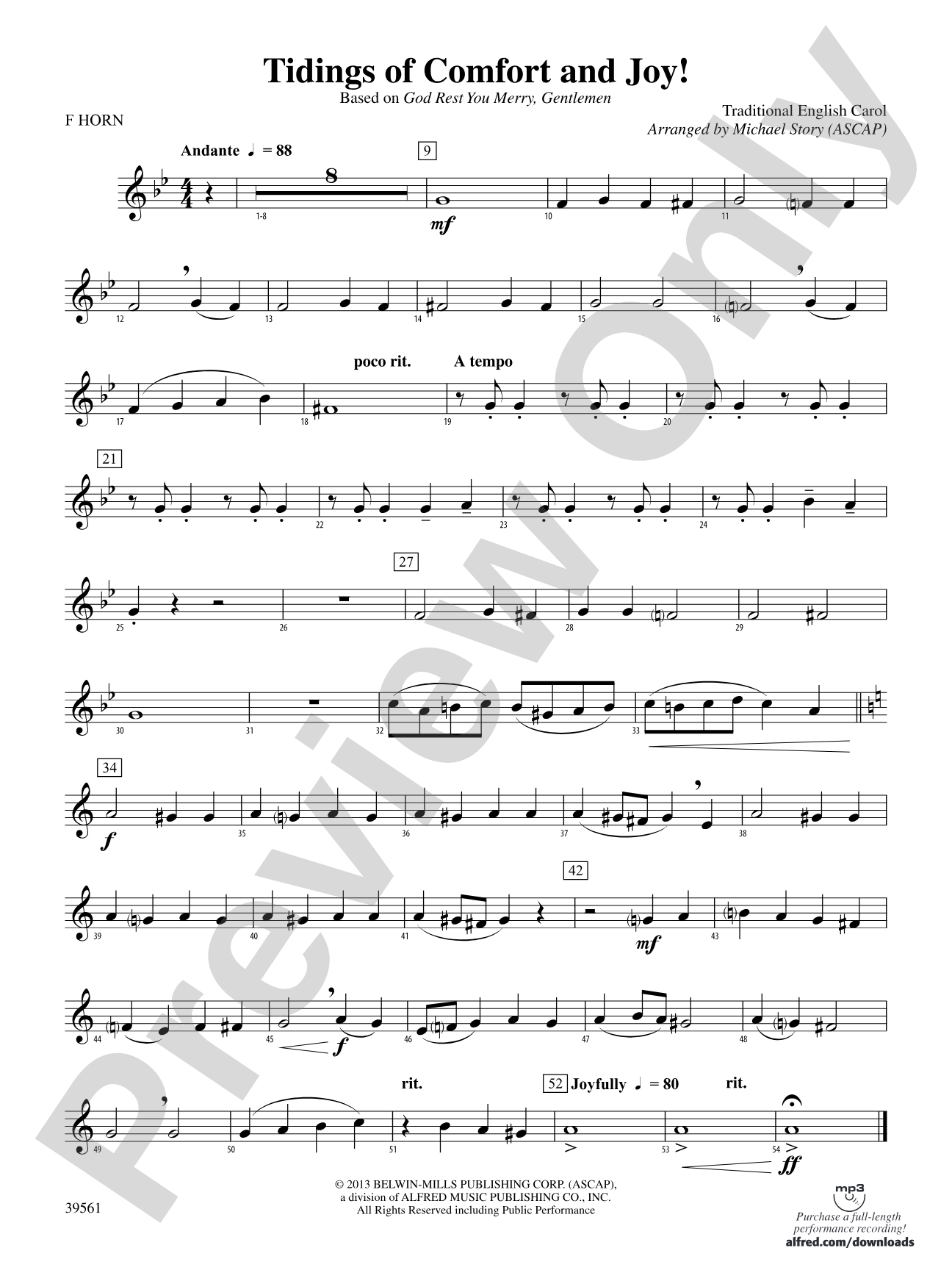 Tidings of Comfort and Joy!: 1st F Horn