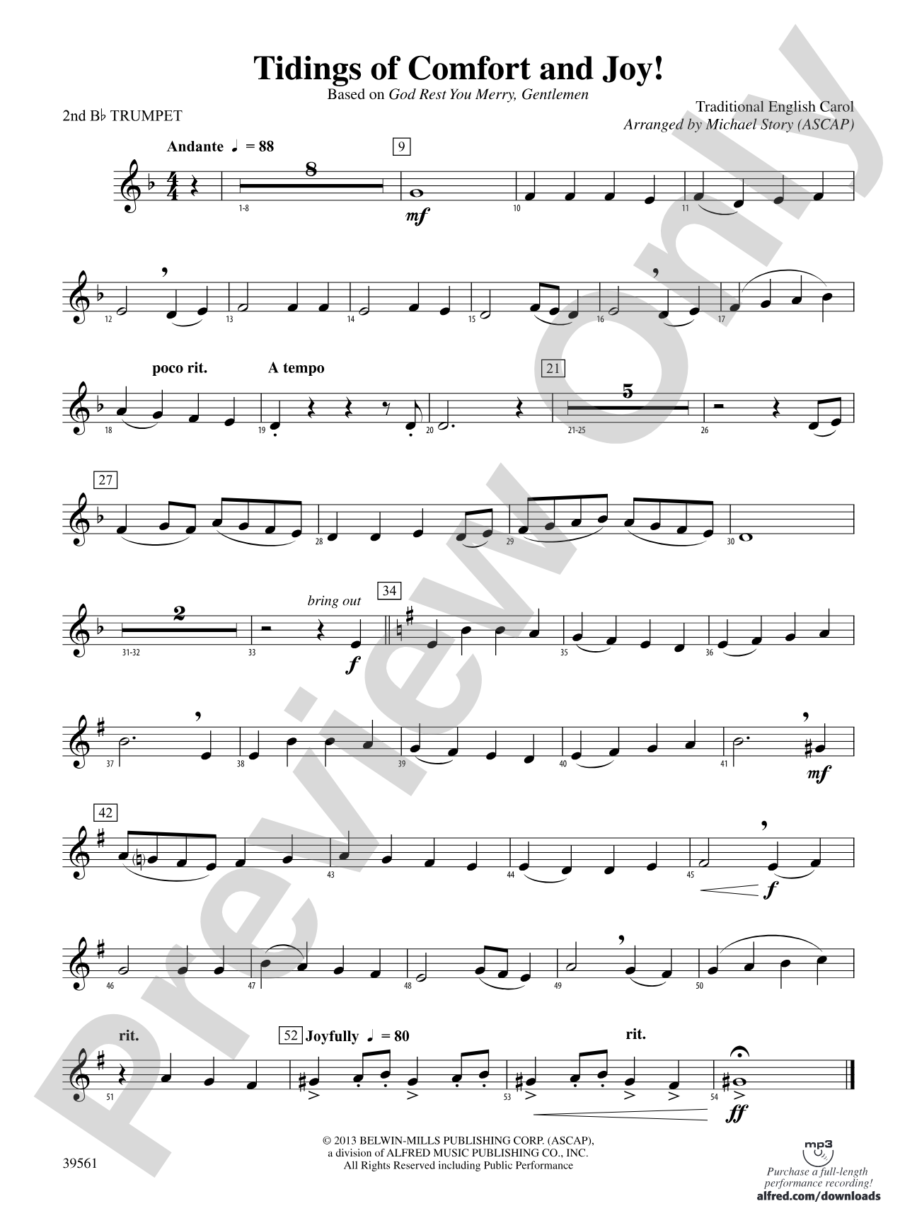 Tidings of Comfort and Joy!: 2nd B-flat Trumpet