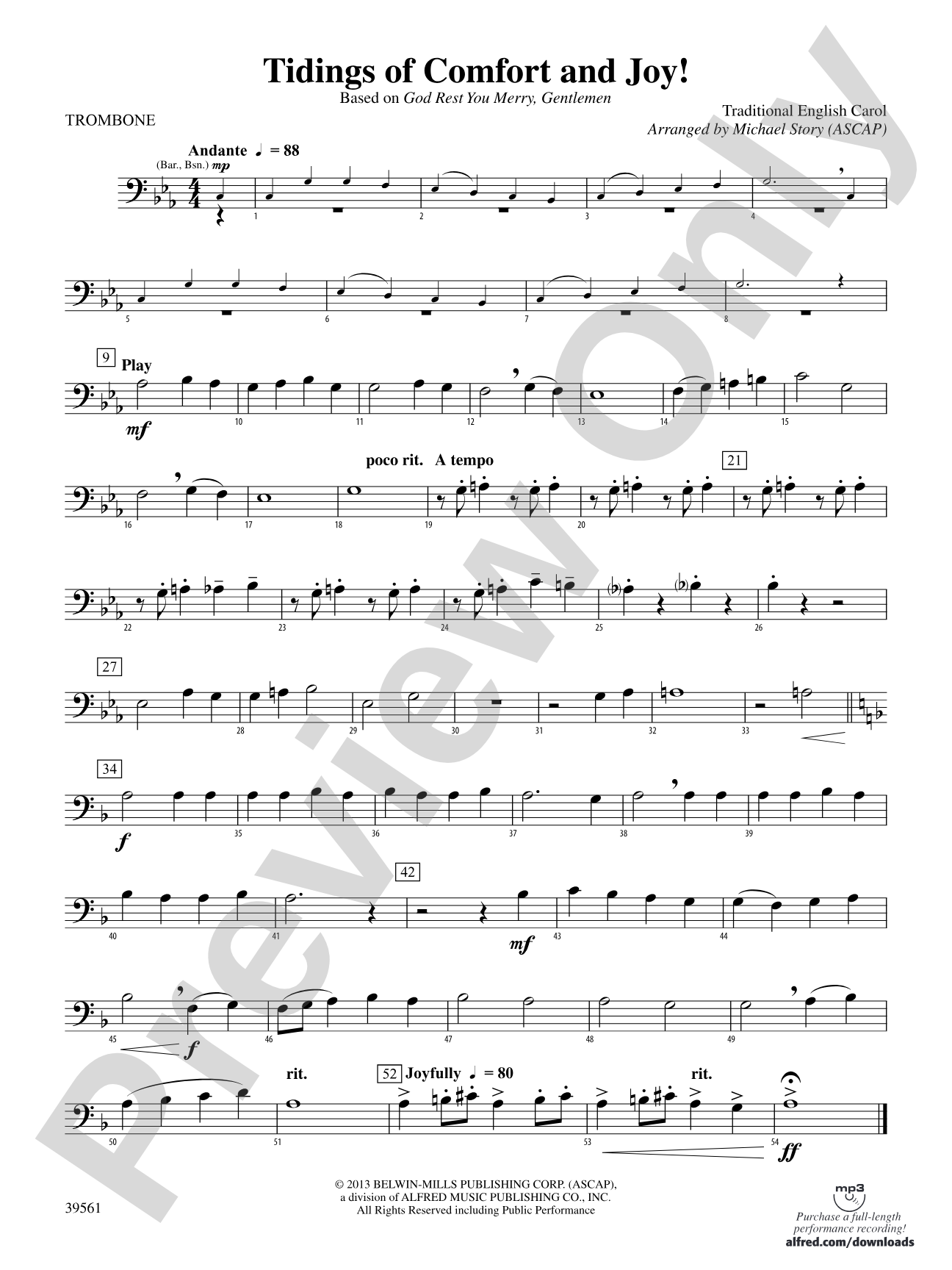 Tidings of Comfort and Joy!: 1st Trombone