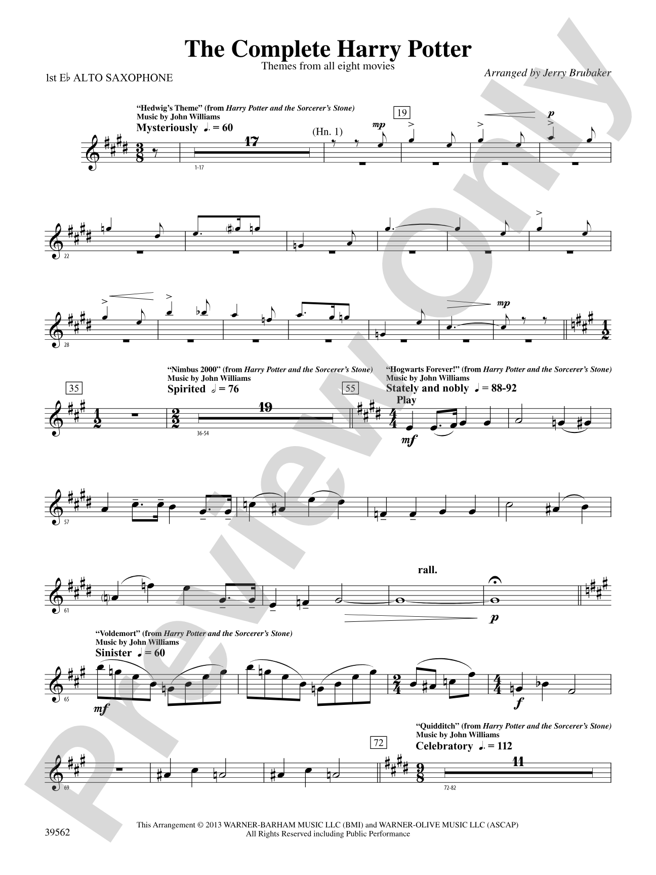 The Complete Harry Potter: E-flat Alto Saxophone