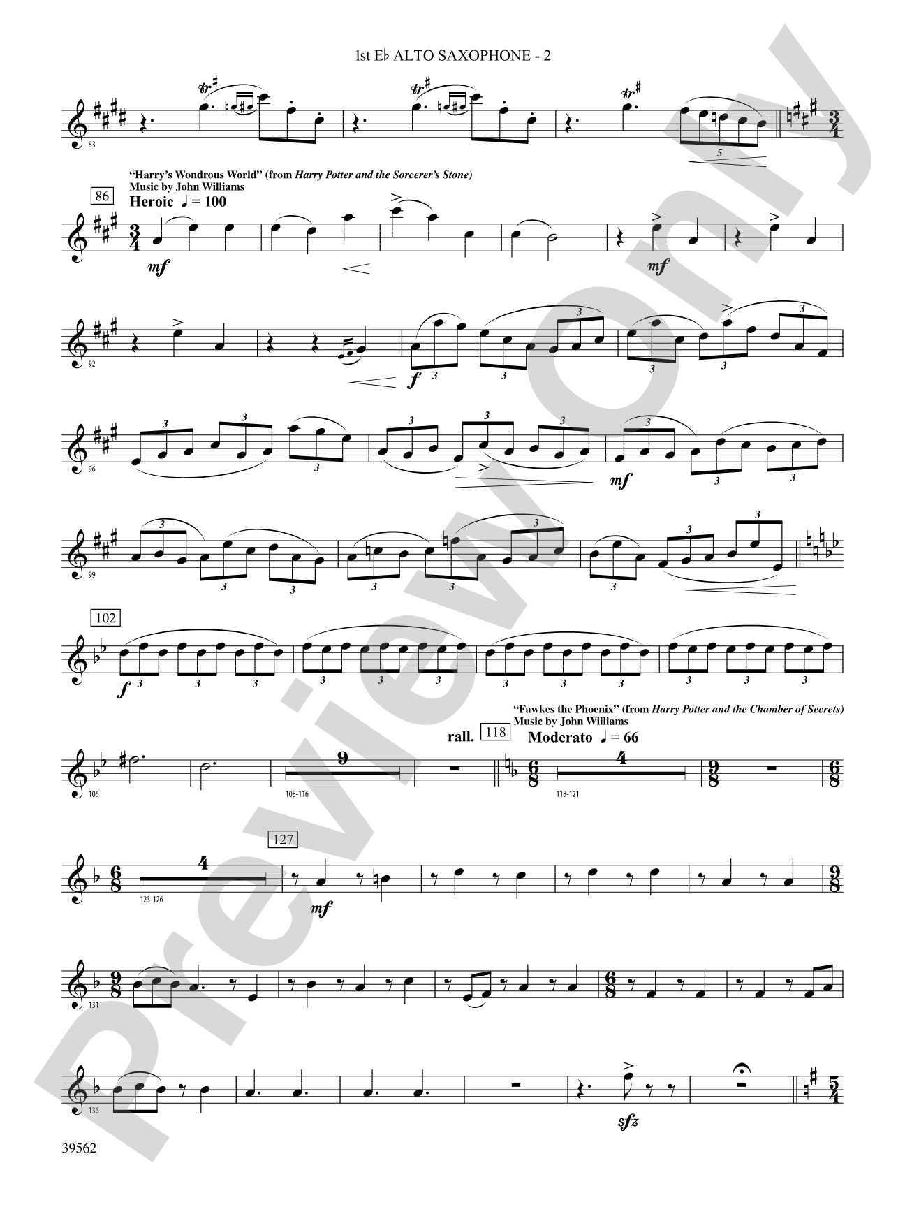 The Complete Harry Potter: E-flat Alto Saxophone