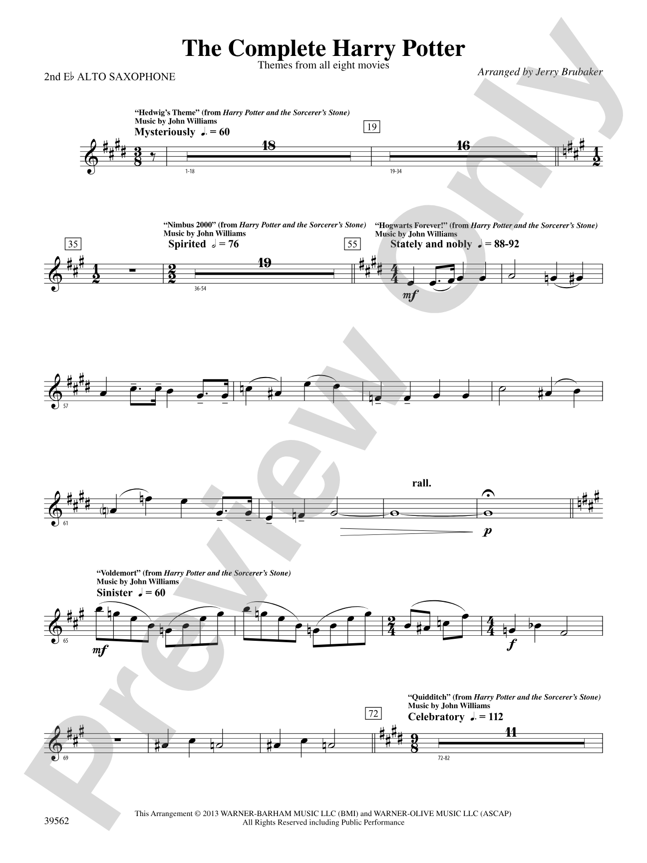 The Complete Harry Potter: 2nd E-flat Alto Saxophone